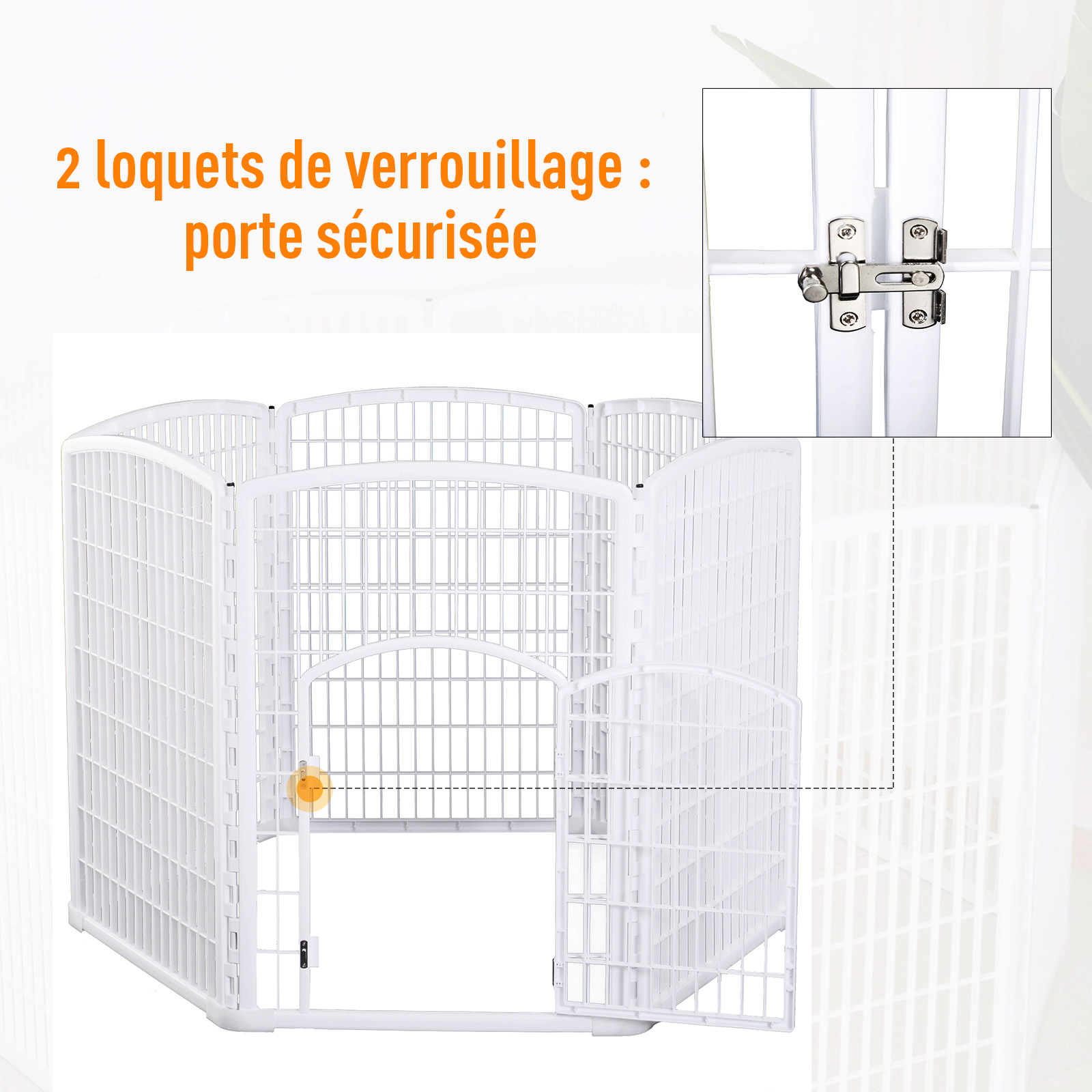 Parc enclos modulable plastique blanc