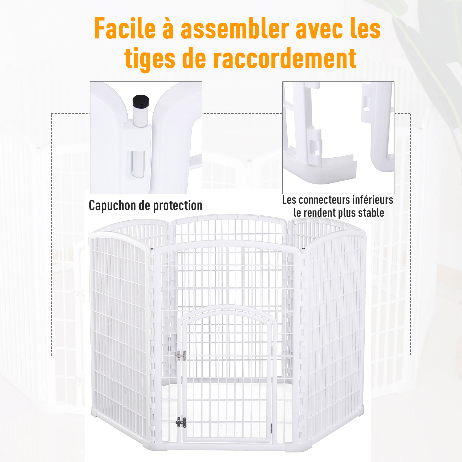 Parc enclos modulable plastique blanc