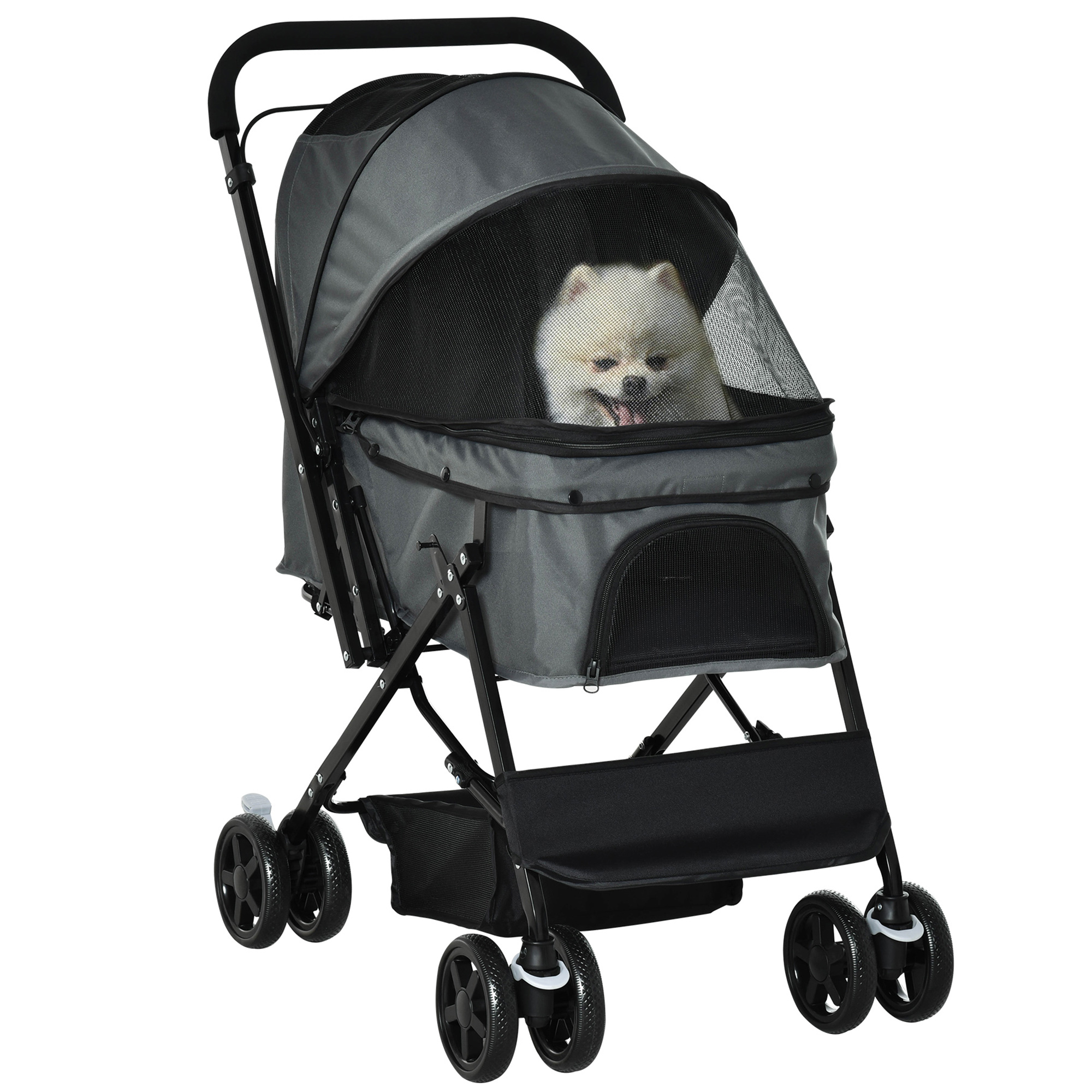 Poussette buggy pliable chien chat panier et sac de rangement