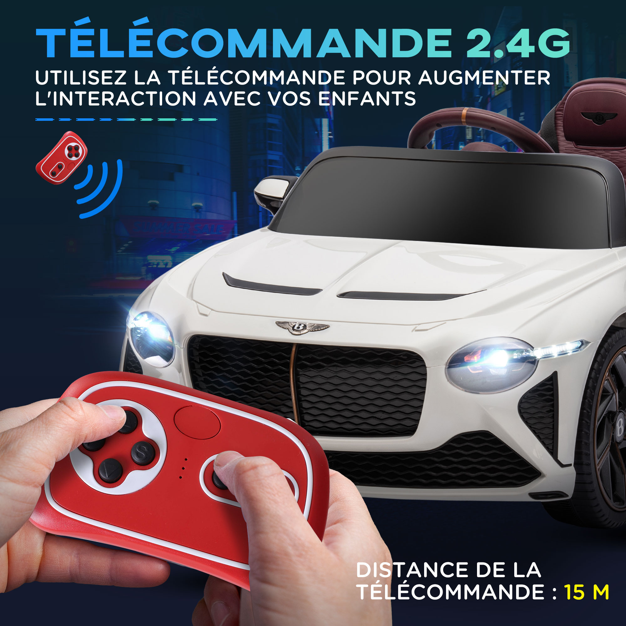 Véhicule électrique enfant Bentley Bacalar avec télécommande