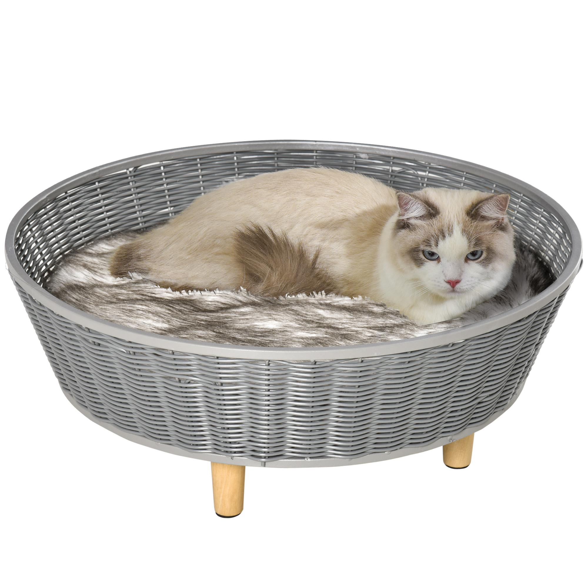 Canapé chien panier chat design scandinave avec coussin gris