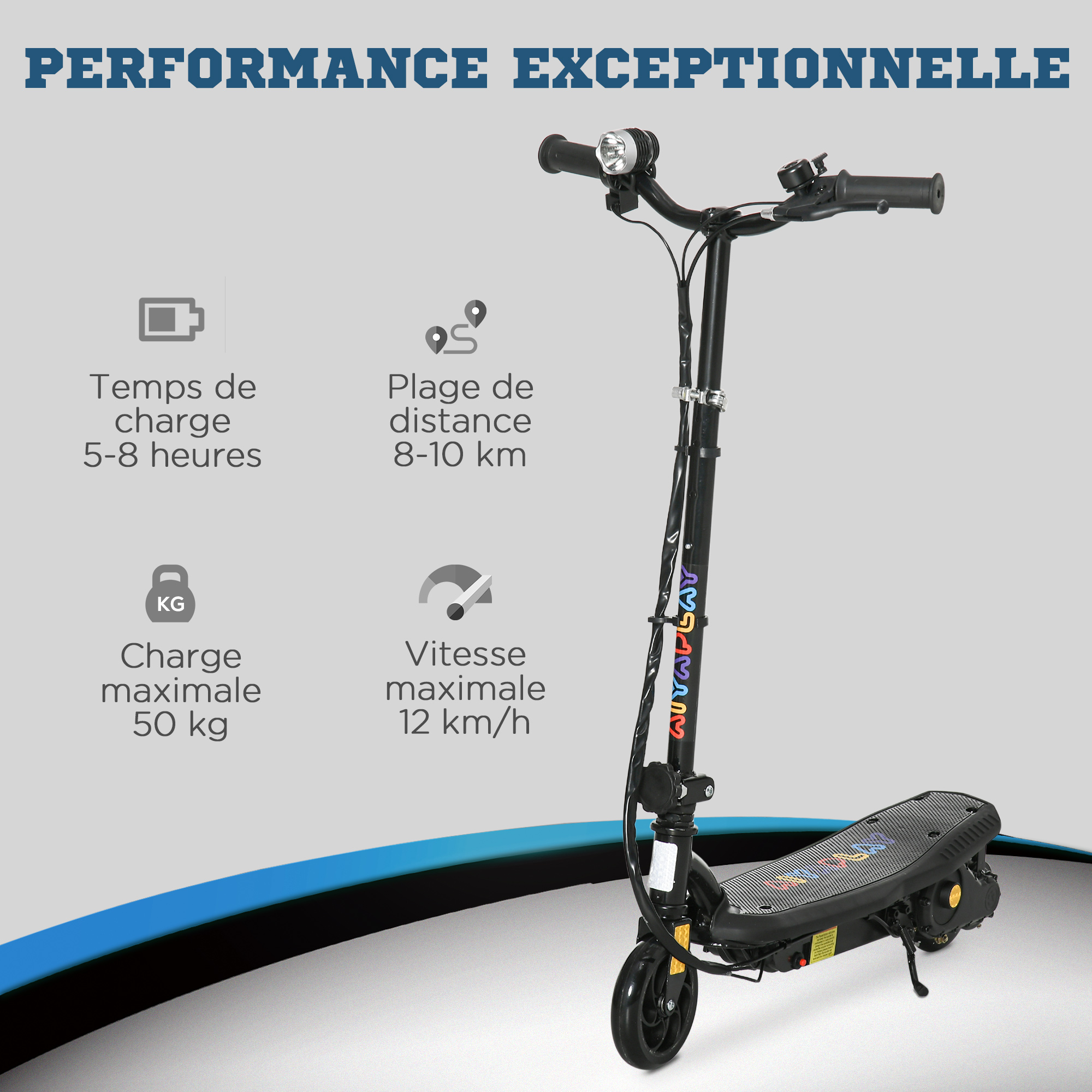 Trottinette électrique enfant pliable réglable 120 W