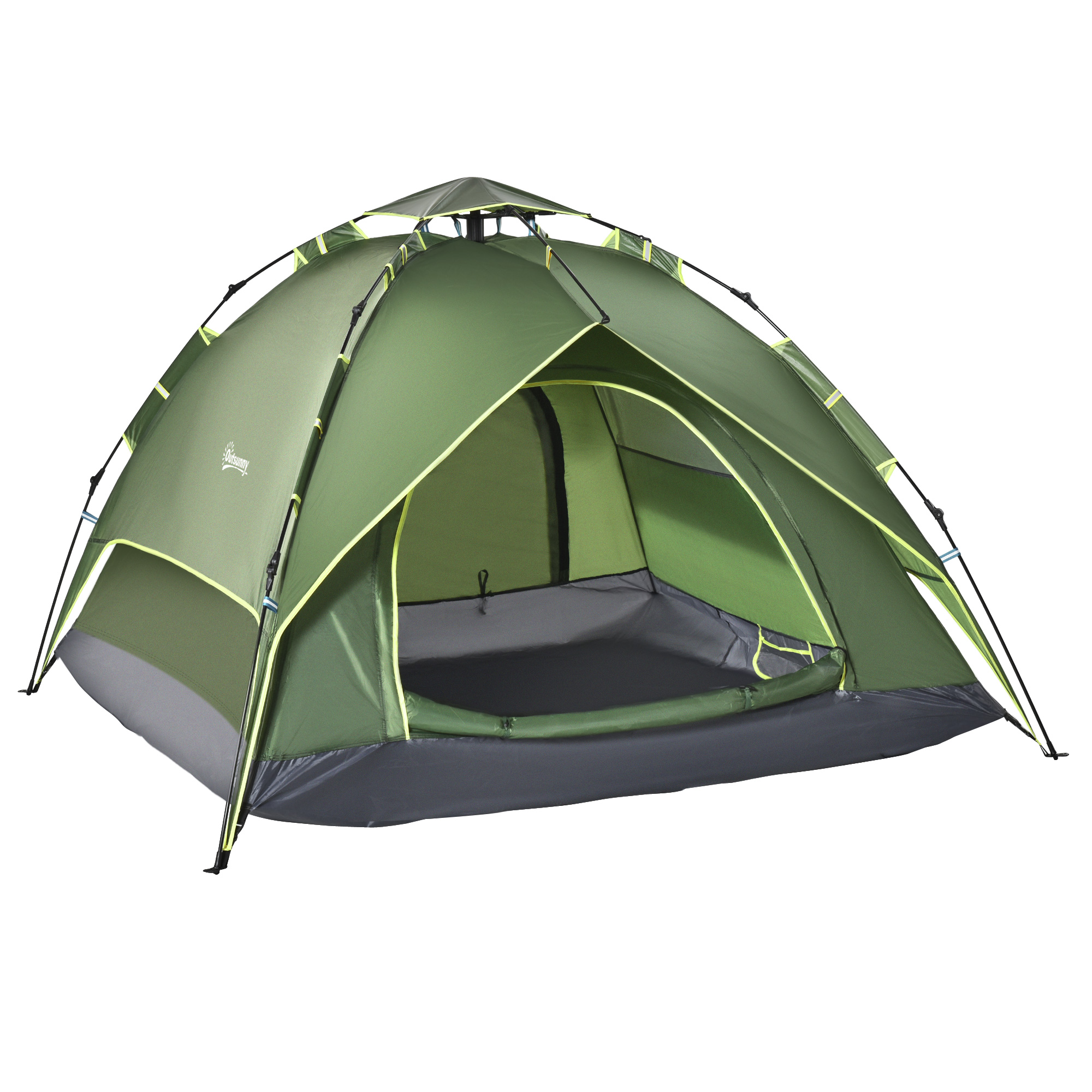 Tente de camping pop up 2-3 personnes vert kaki