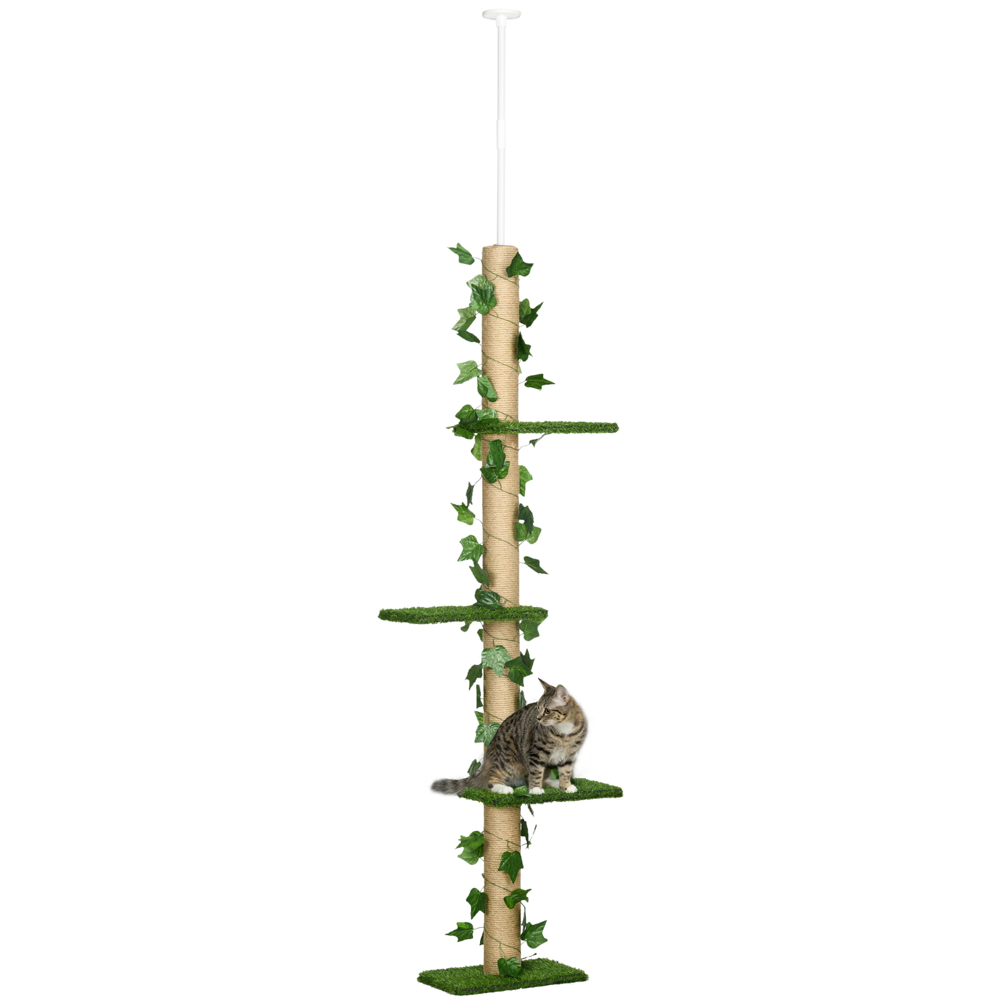 Arbre à chat poteau à griffer design hauteur réglable H.202- 242H cm