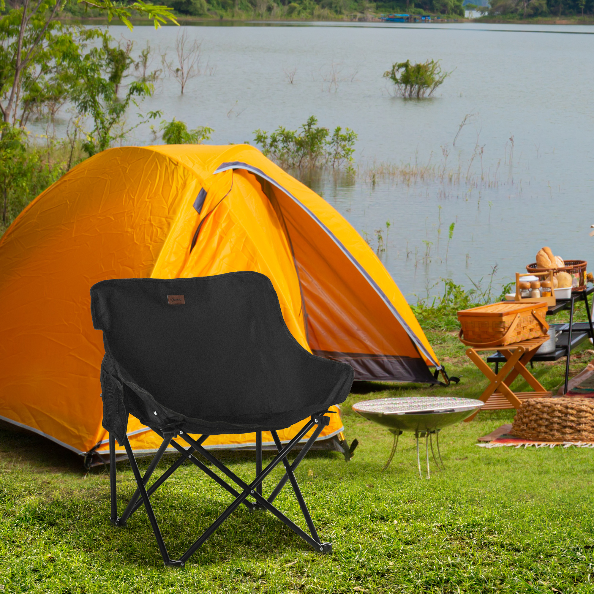 Chaise de camping pliable avec sac de transport