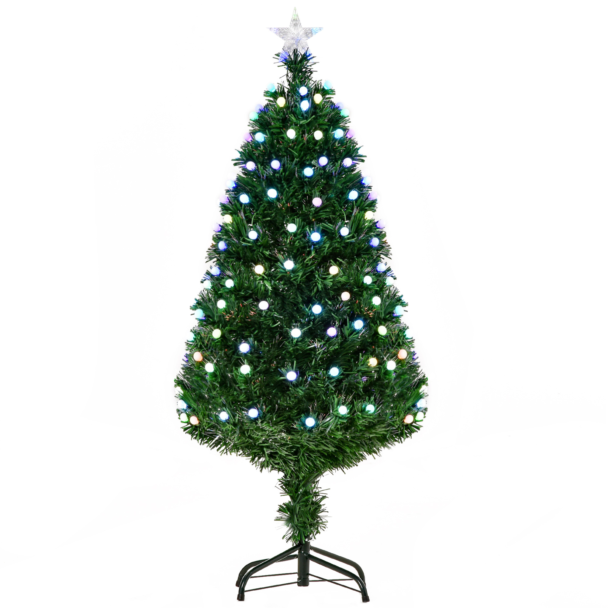 Sapin de Noël artificiel lumineux LED fibre optique multicolore