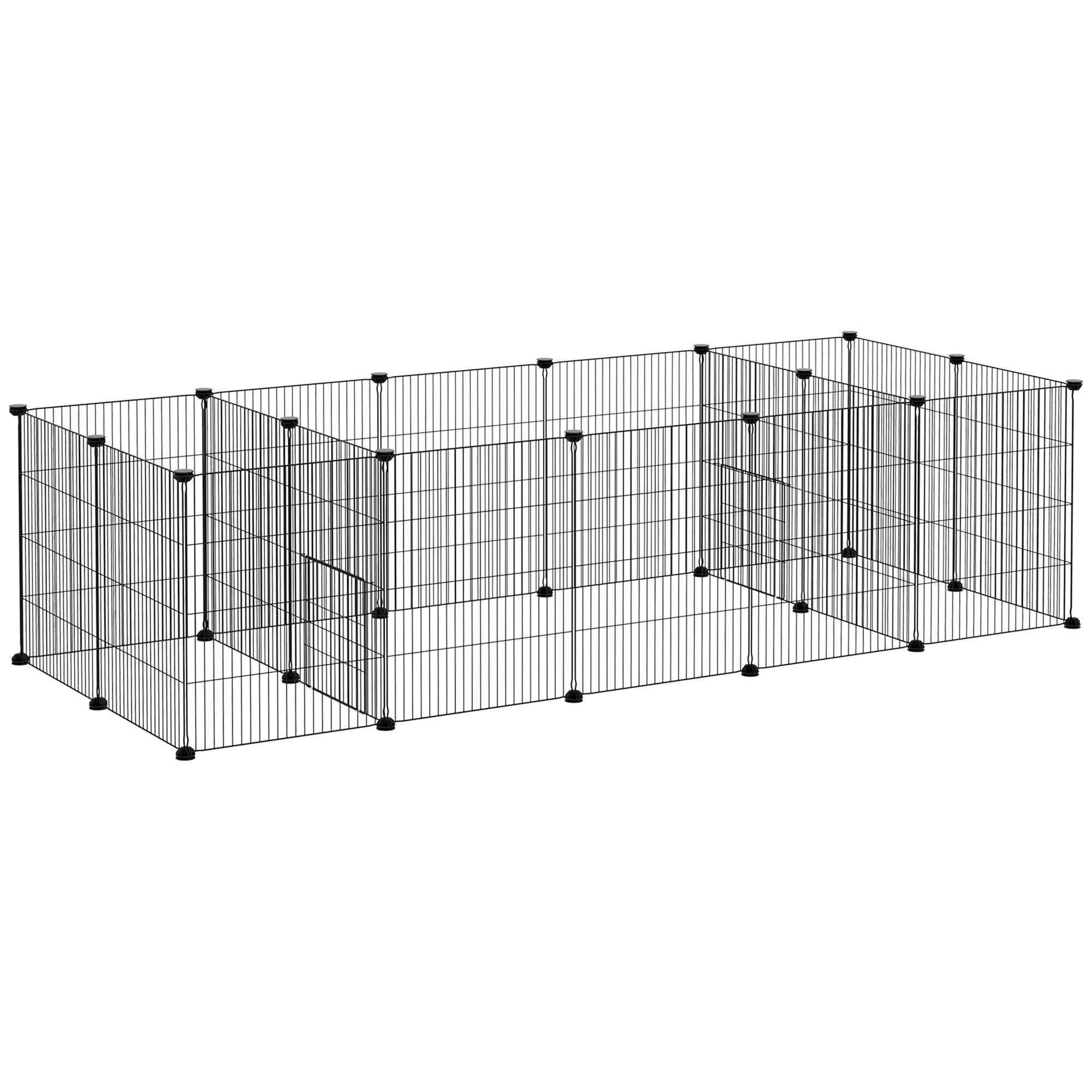 Cage parc enclos modulable pour petits animaux acier noir