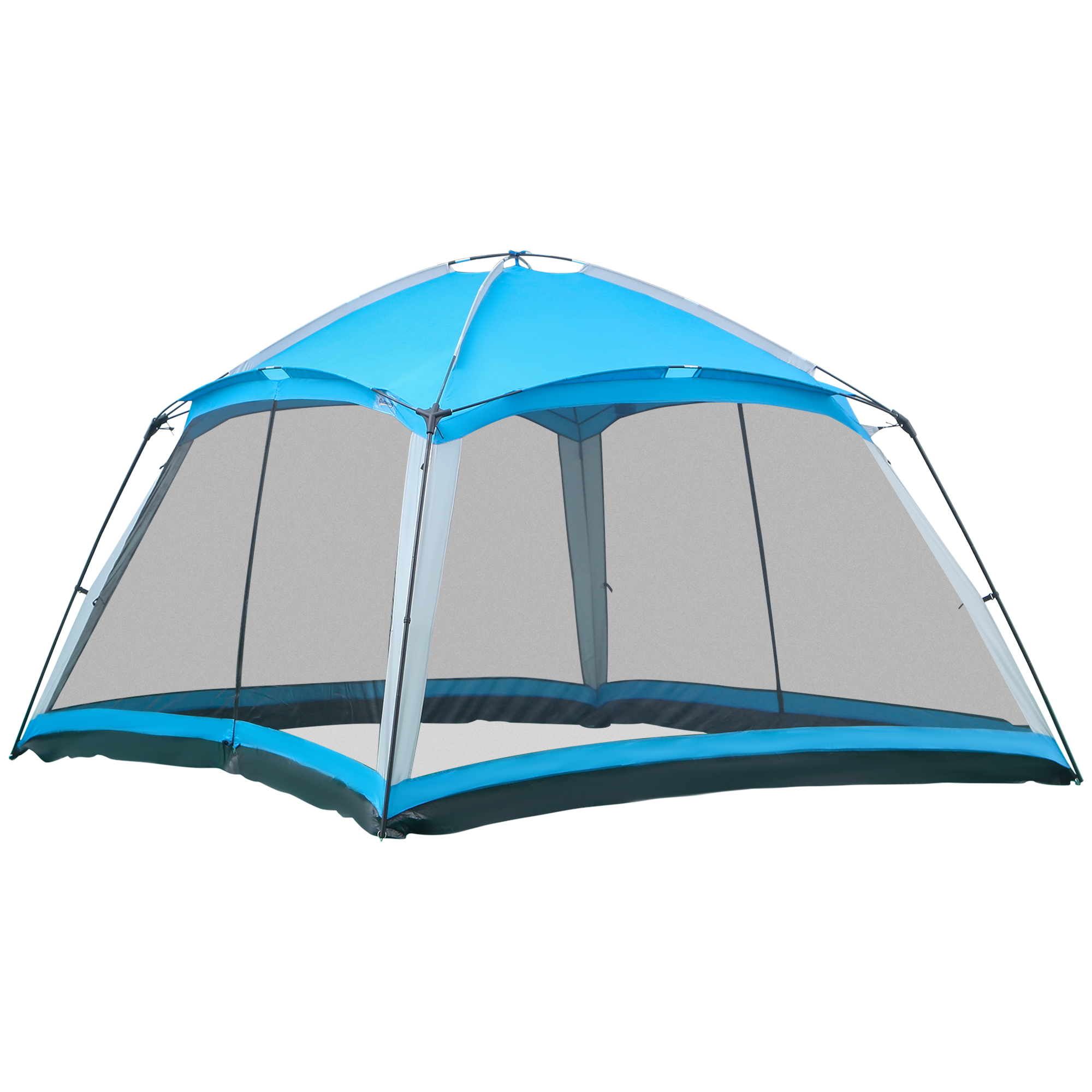 Tente de camping familiale 8 pers. max. polyester bleu