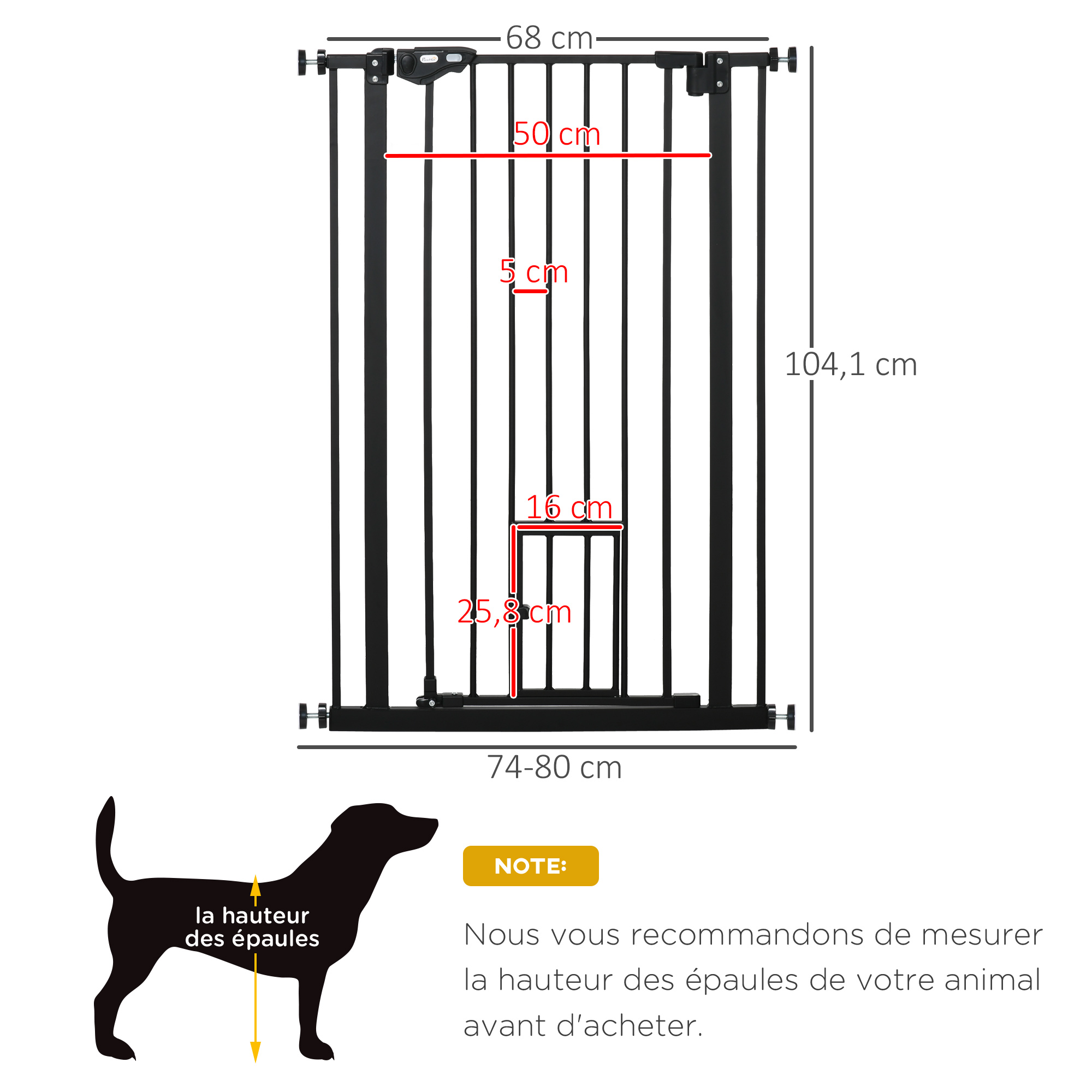 Barrière de sécurité animaux réglable 2 portes acier