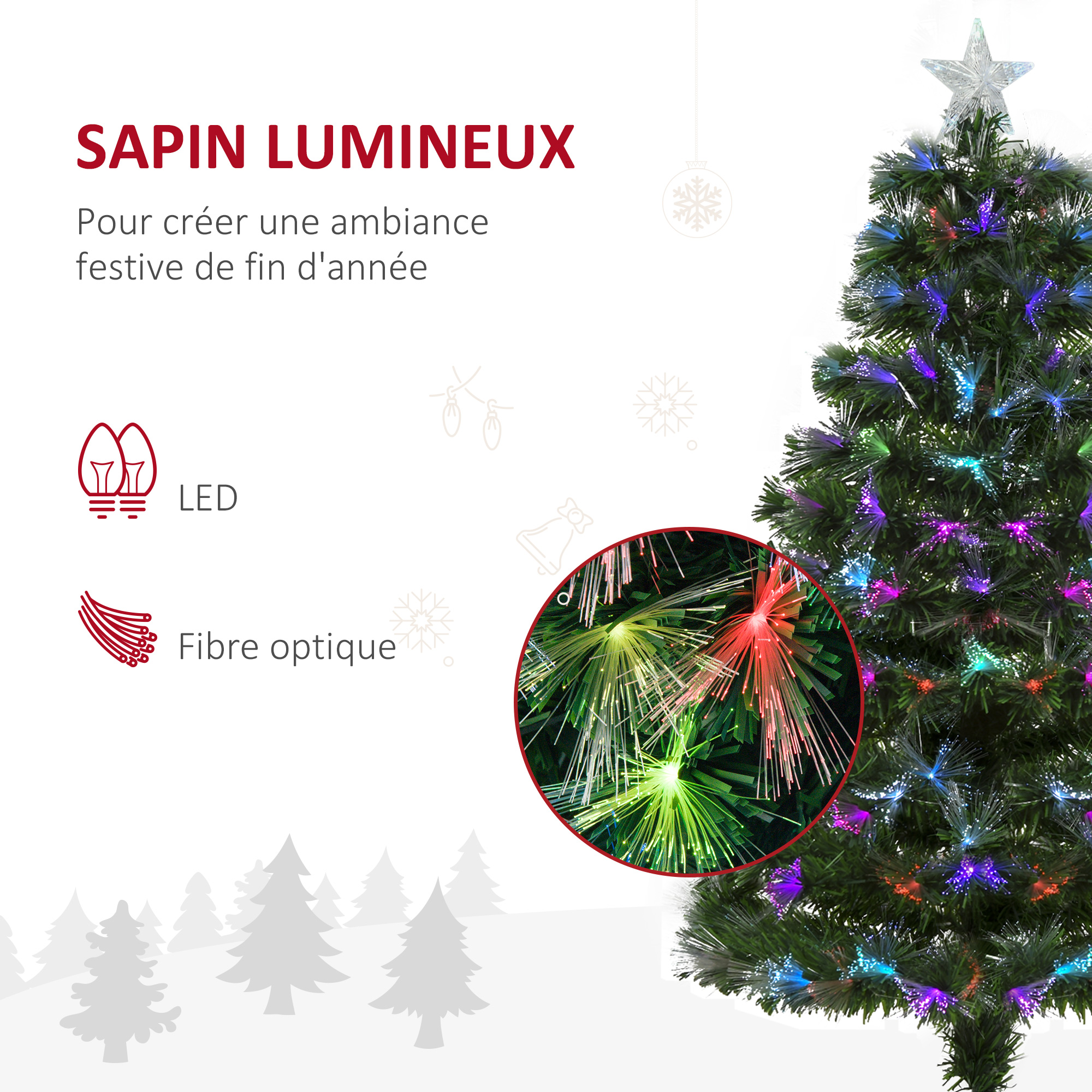 Sapin de Noël artificiel lumineux vert