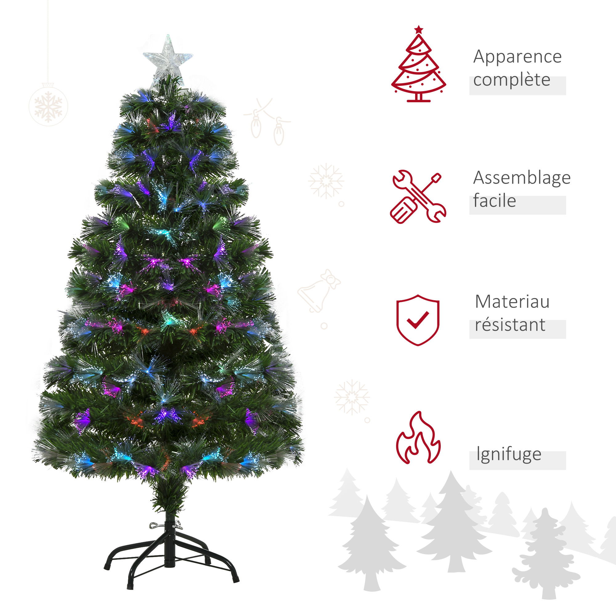 Sapin de Noël artificiel lumineux vert