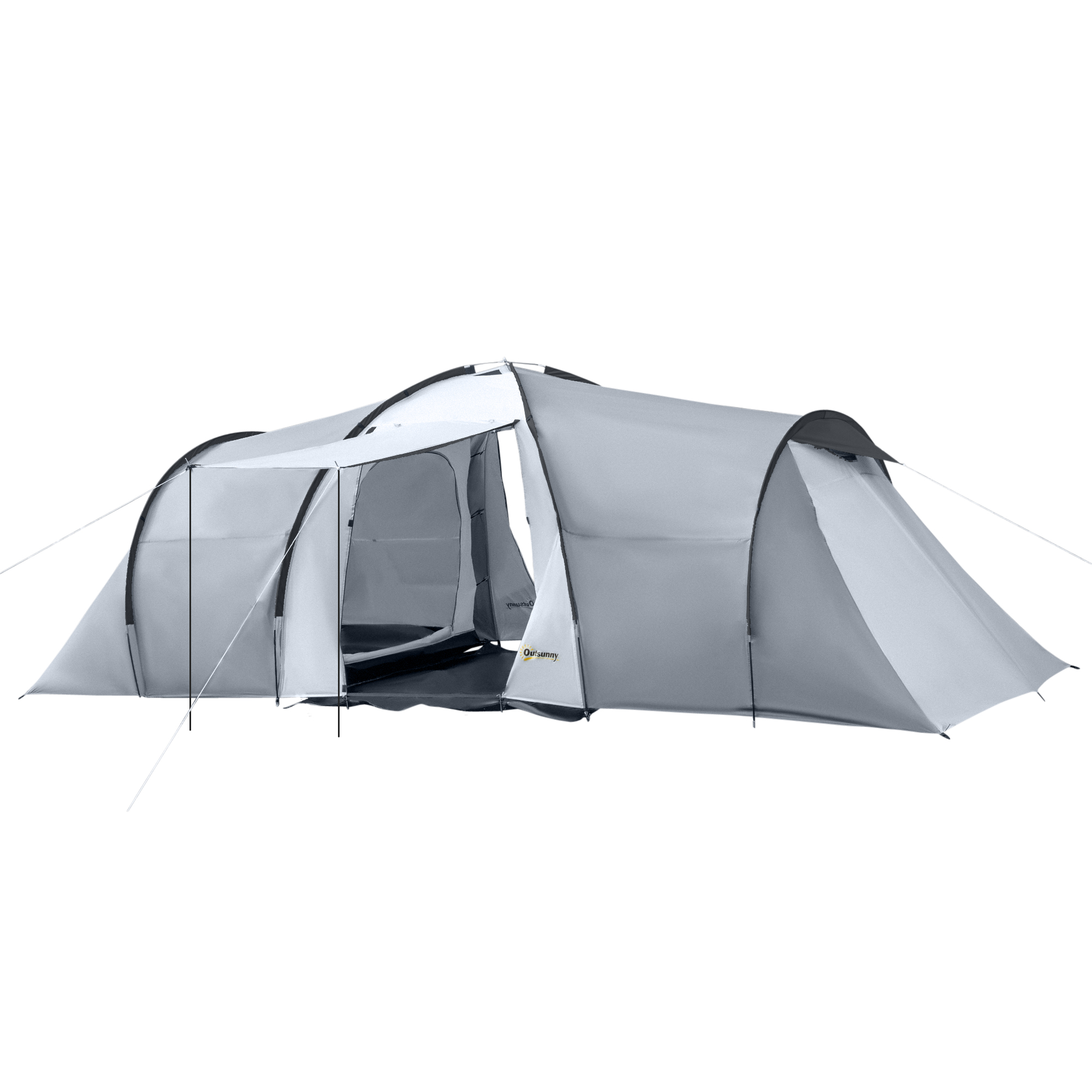 Tente de camping familiale 4-6 personnes 2 cabines rouge gris