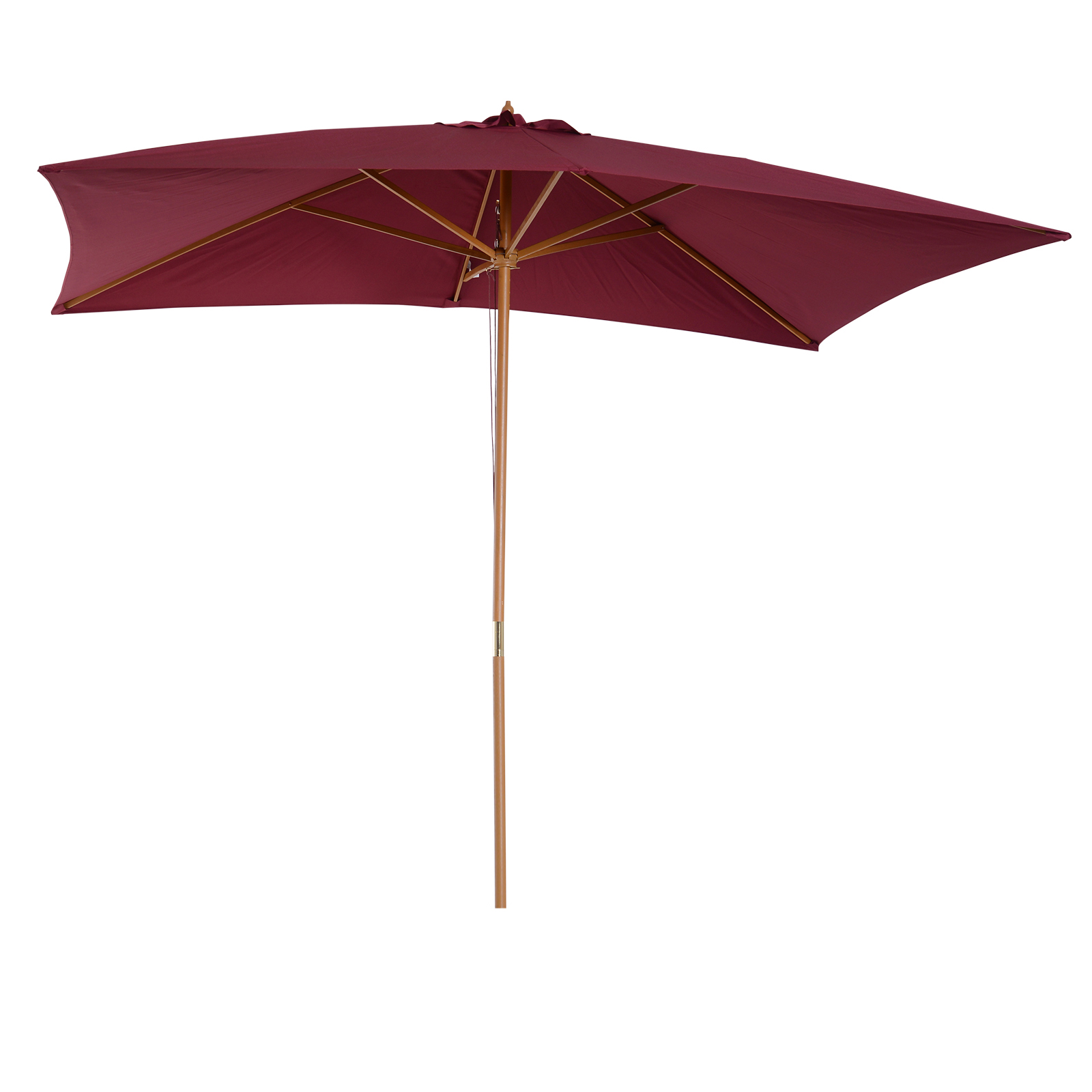 Parasol droit rectangulaire bordeaux