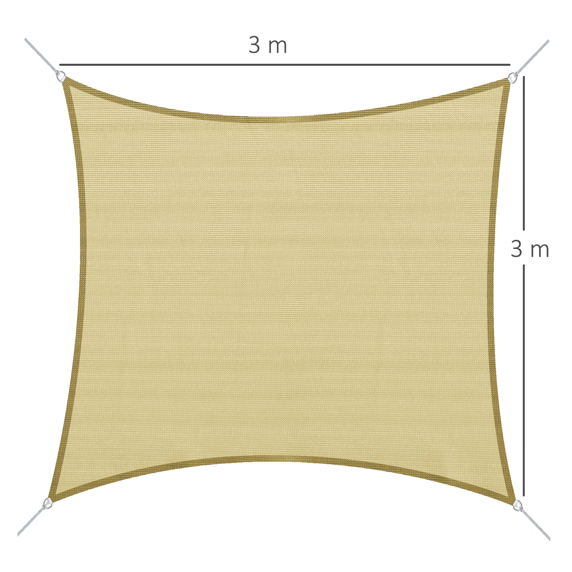 Voile d'ombrage carré sable