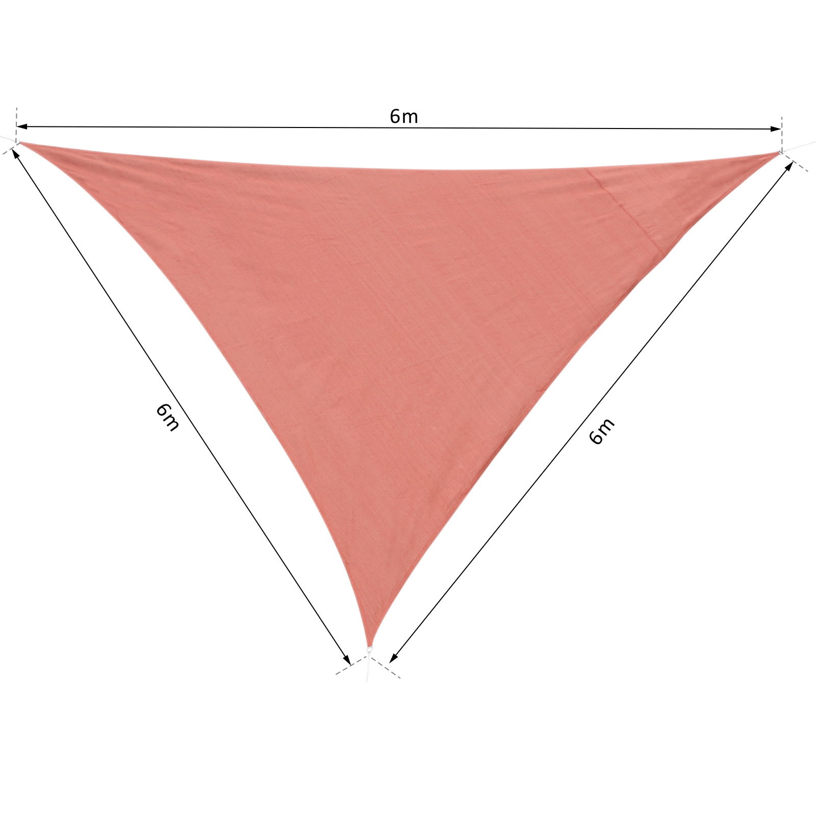 Voile d'ombrage 6x6x6m triangulaire rouge