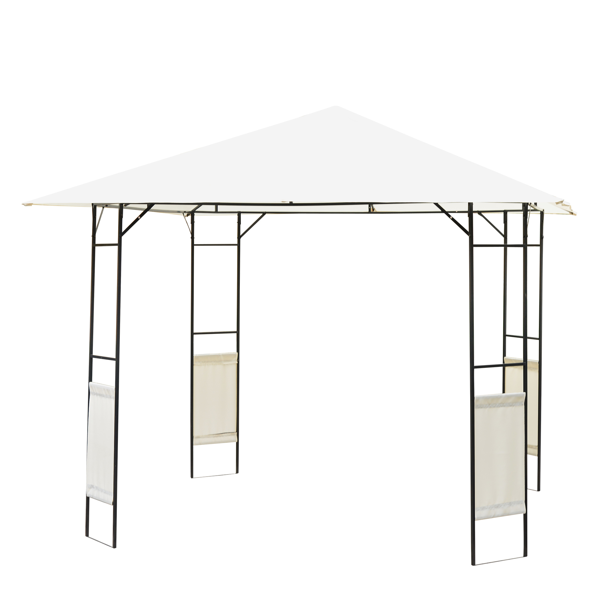 Tonnelle barnum pavillon de jardin métal époxycpolyester haute densité crème