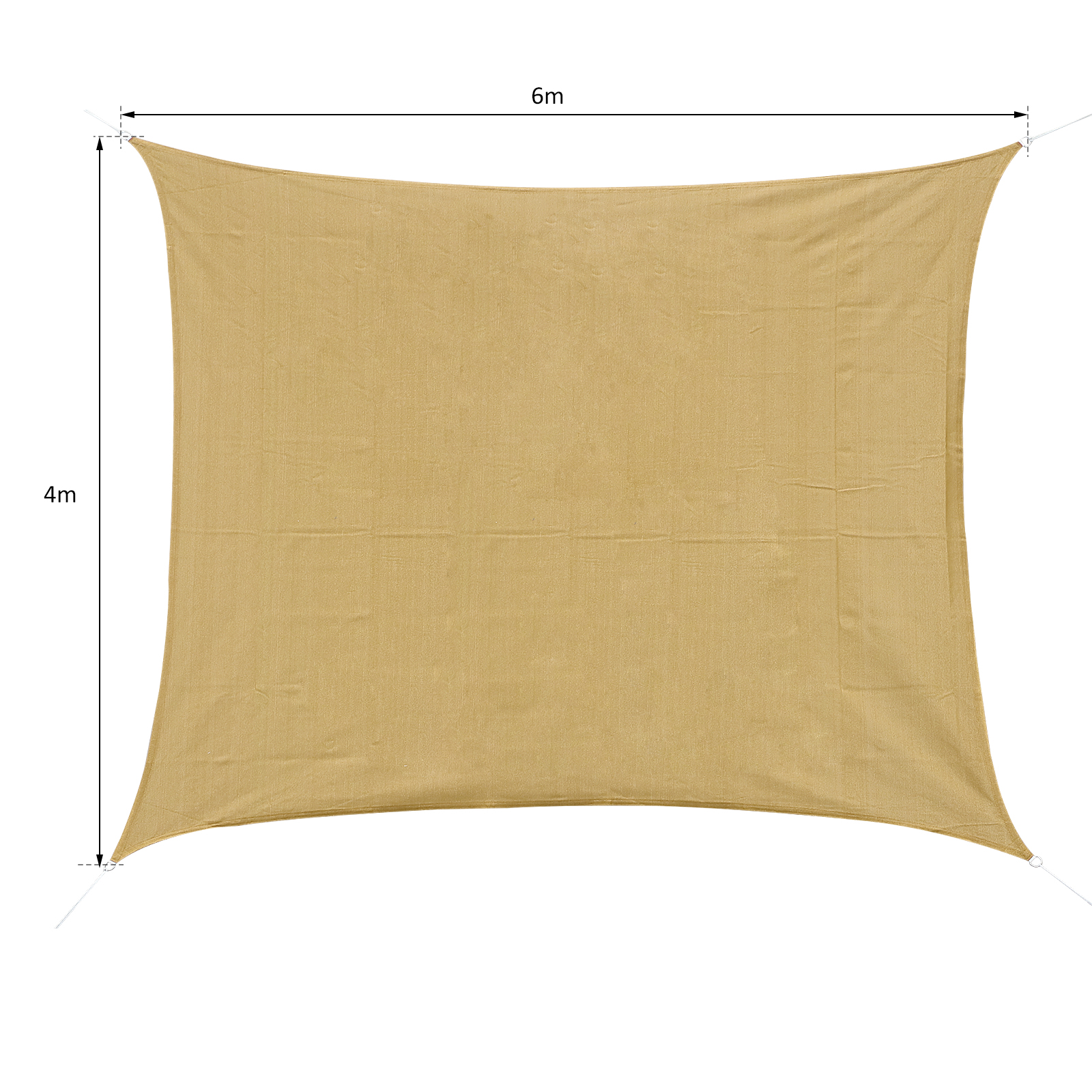 Voile d'ombrage rectangulaire 4x6 m sable