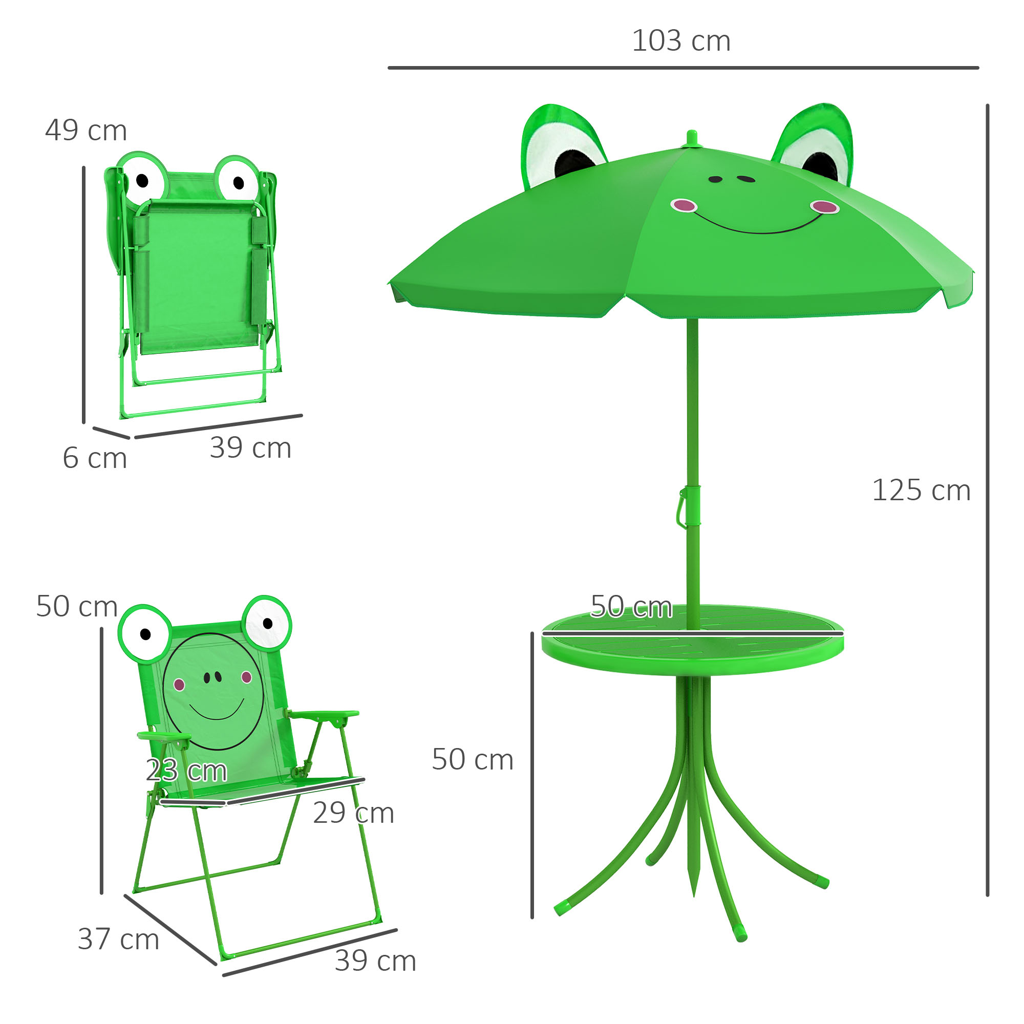 Ensemble salon de jardin enfant 4 pièces design grenouille