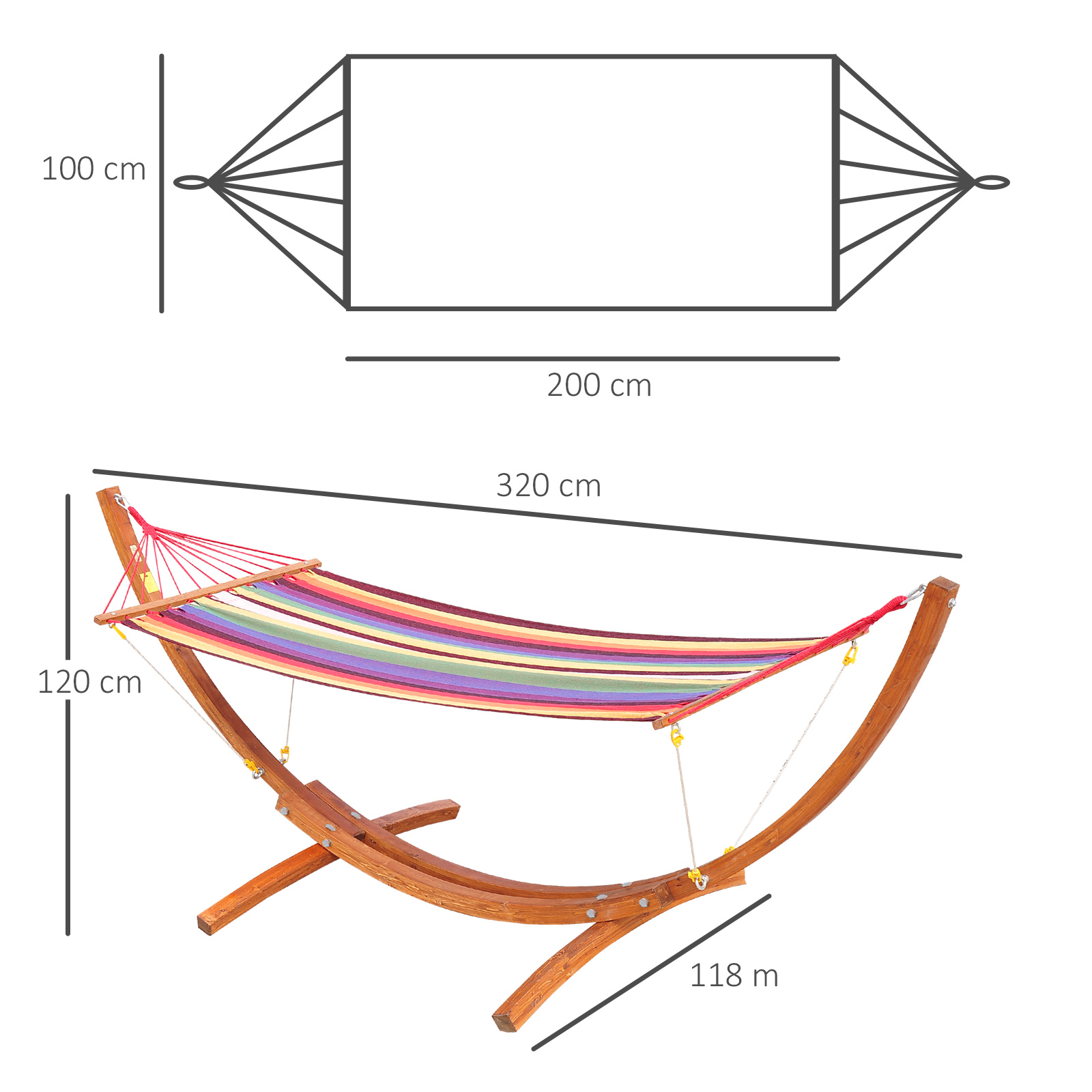 Hamac de jardin avec support 1 personne