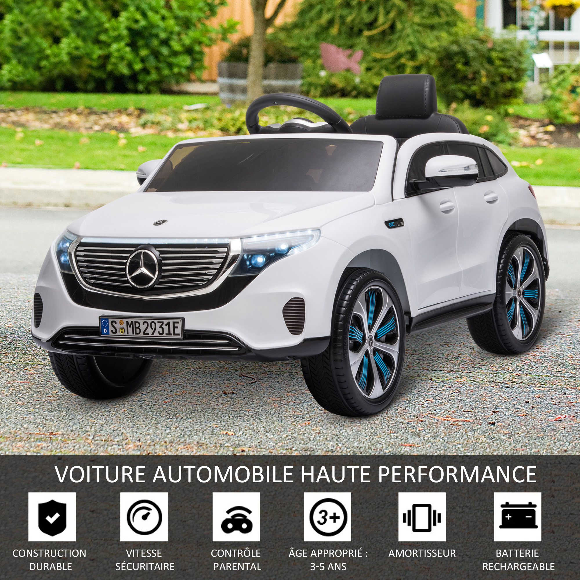 Voiture électrique enfants Mercedes EQC 400 4matic avec télécommande