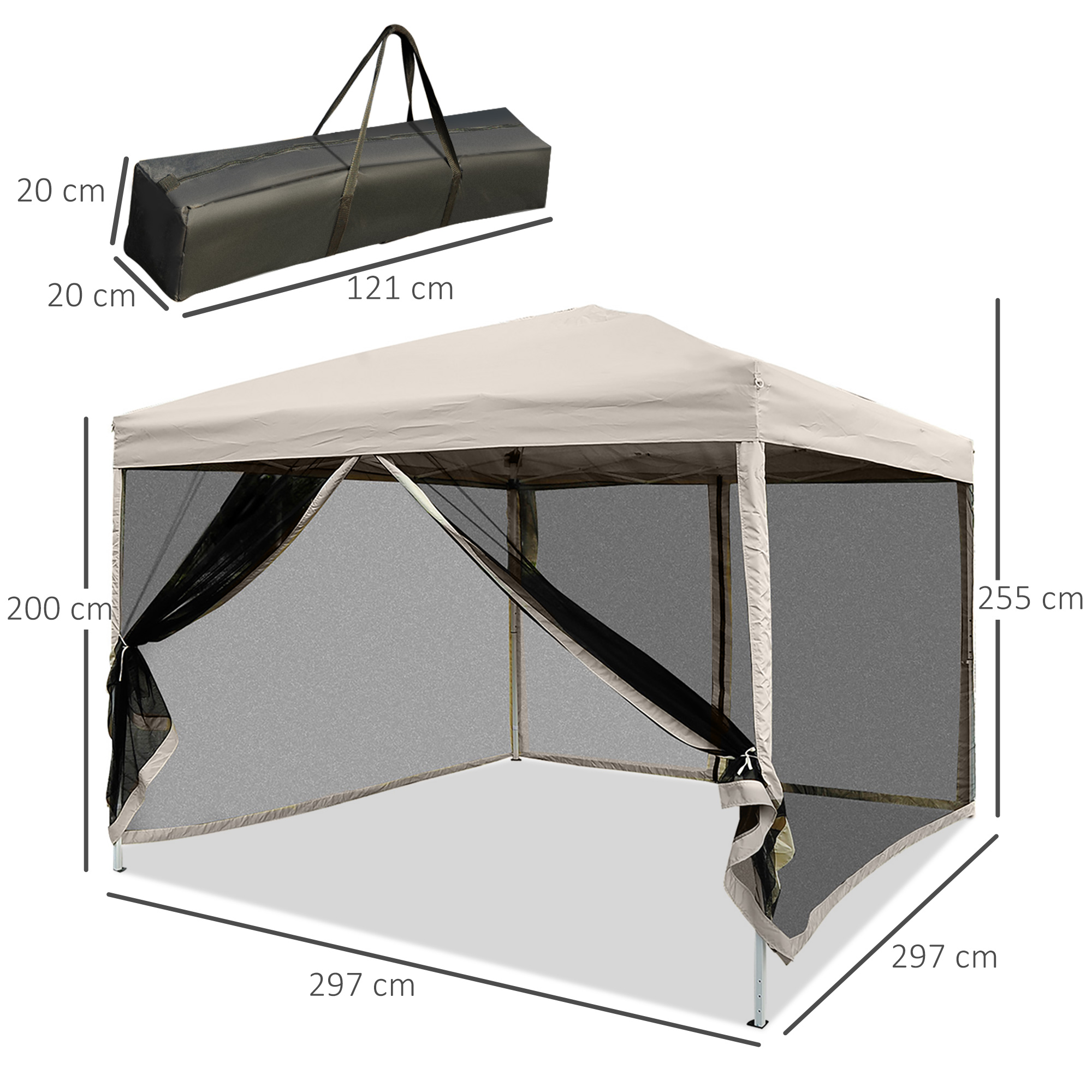 Tonnelle barnum pliant 2,97L x 2,97l x 2,55H m