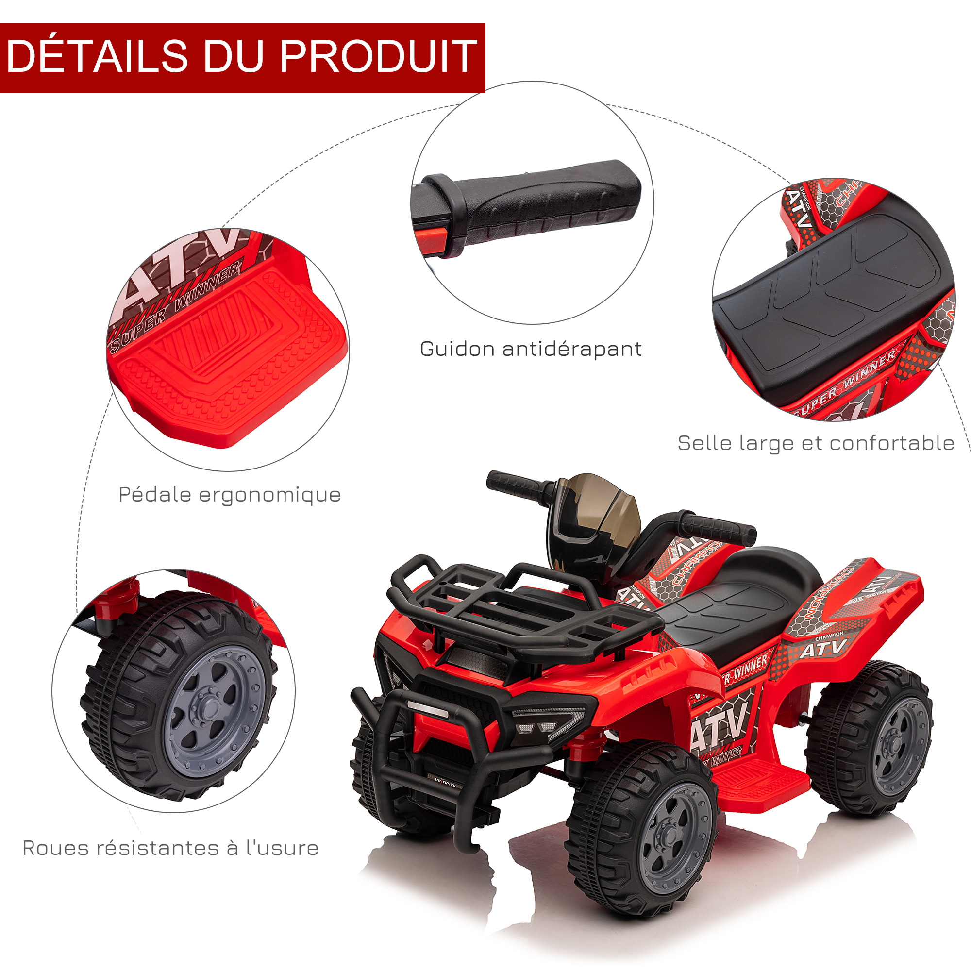 Quad buggy voiture électrique enfant 6 V 2 Km/h max.