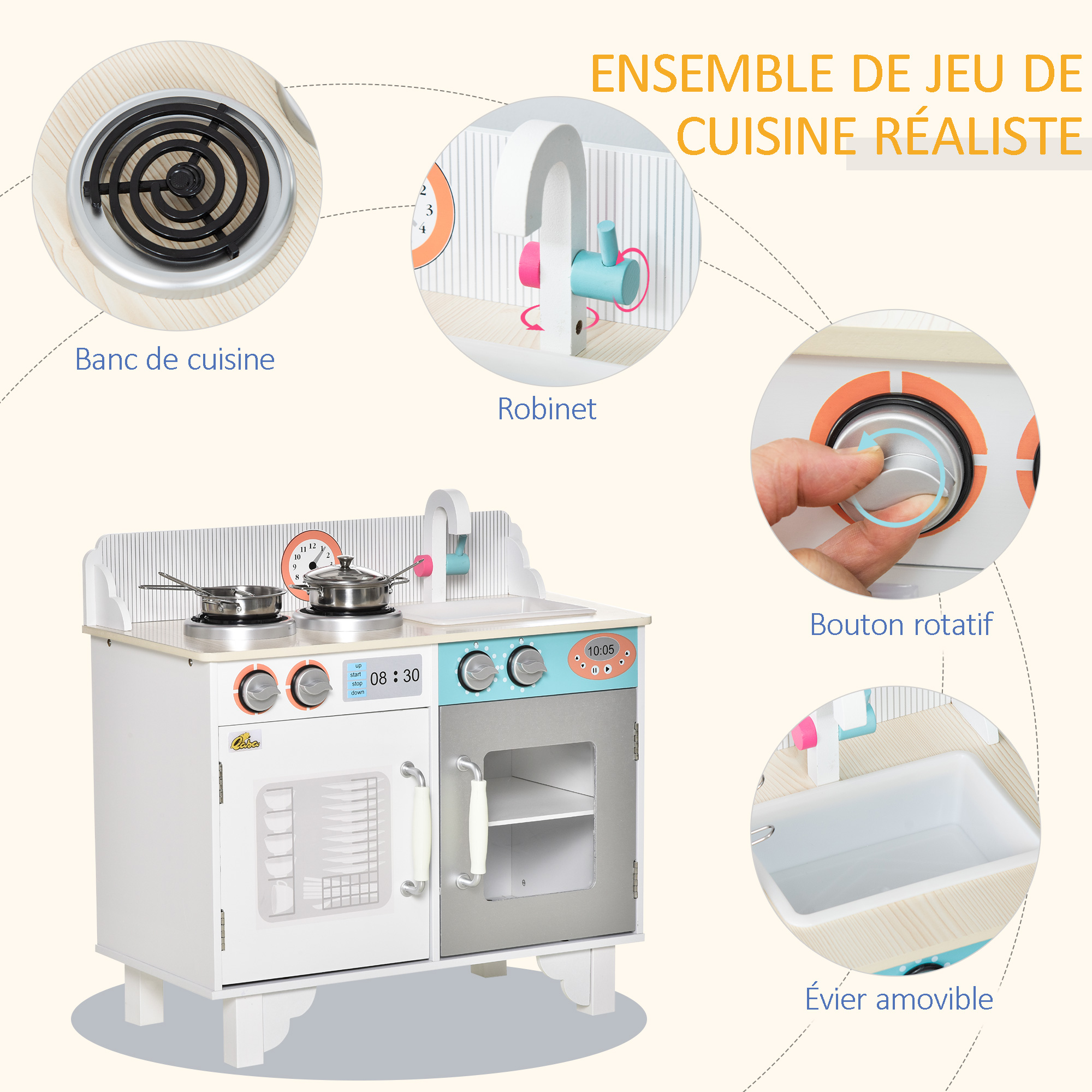 Ensemble de cuisine enfant jeu d'imitation cuisine avec accessoires