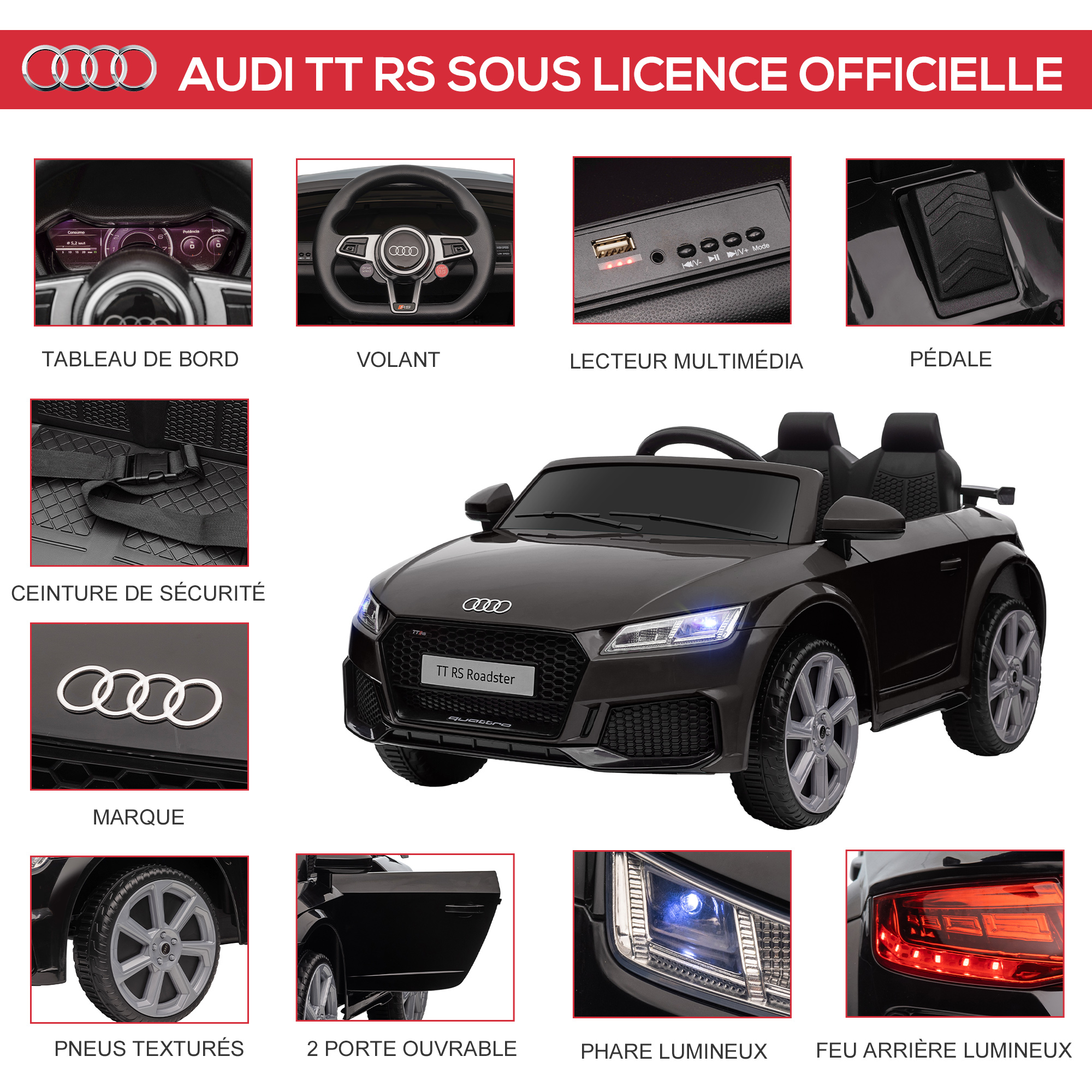 Voiture électrique enfants Audi TT RS