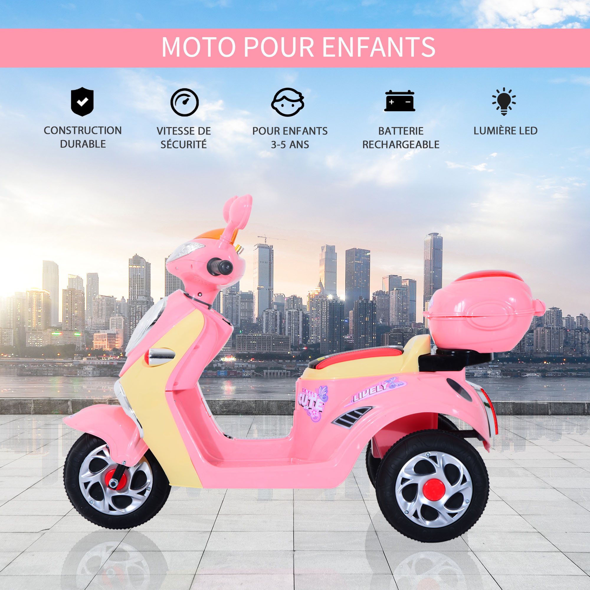 Moto scooter électrique pour enfants