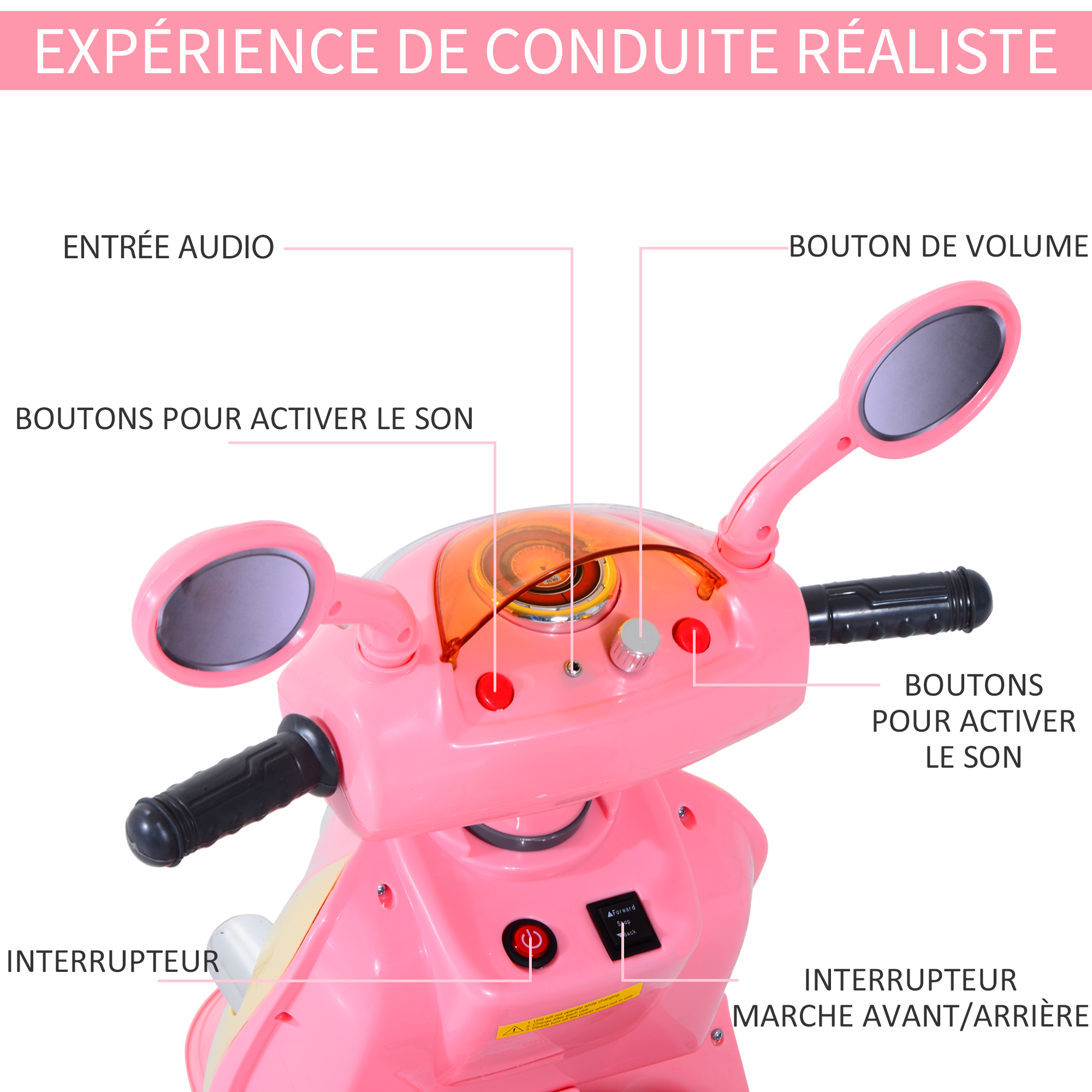 Moto scooter électrique pour enfants