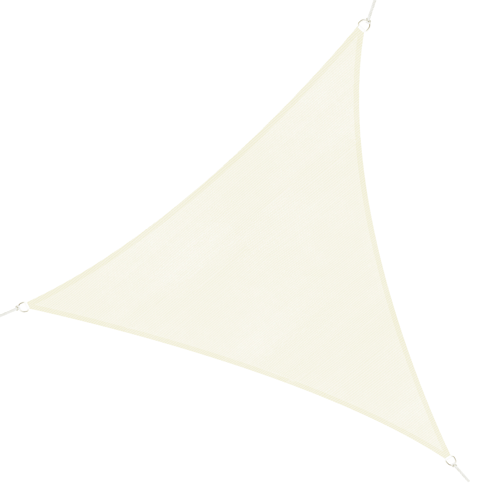 Voile d'ombrage triangulaire 4 x 4 x 4 m crème