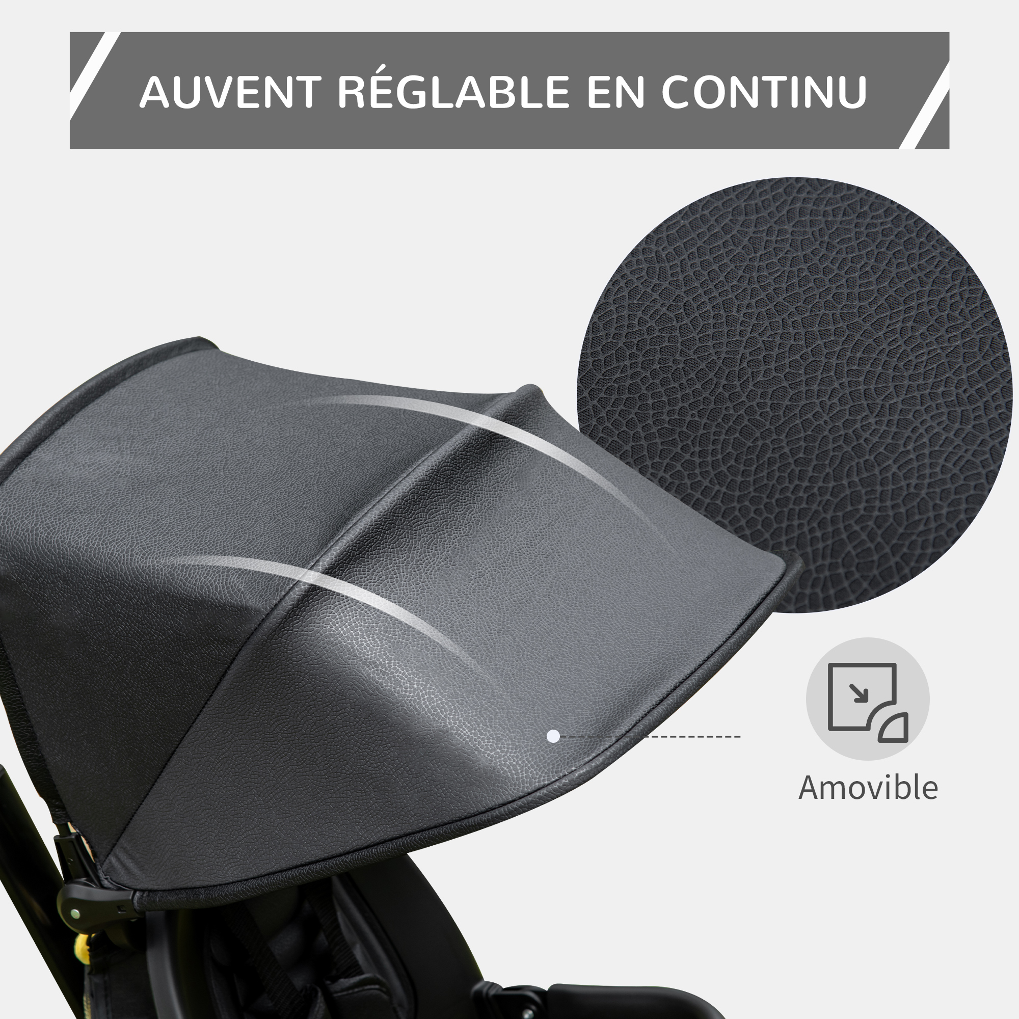 Tricycle enfant évolutif pliable multi-équipé métal PP