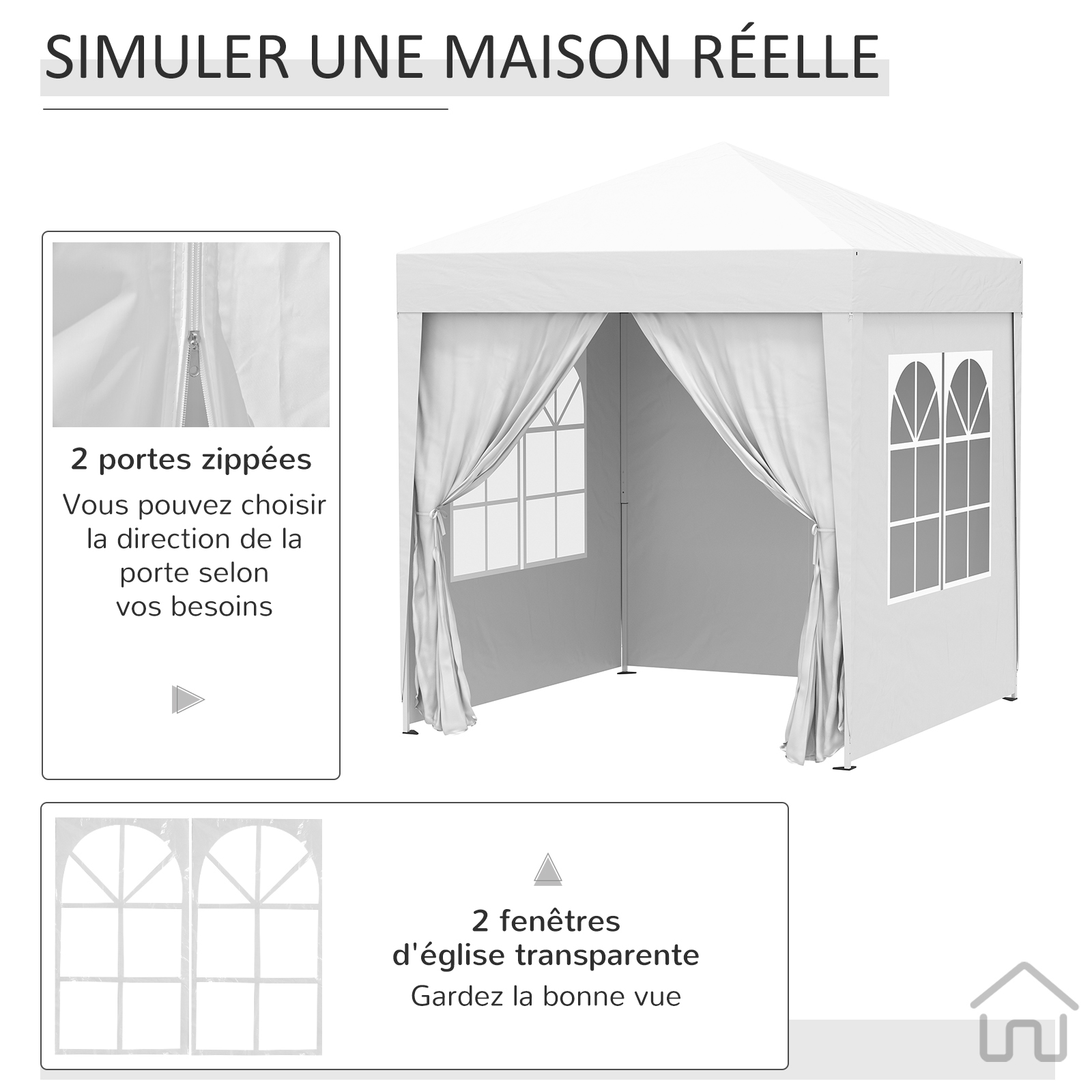 Tonnelle barnum pliable 2x2x2,55 m