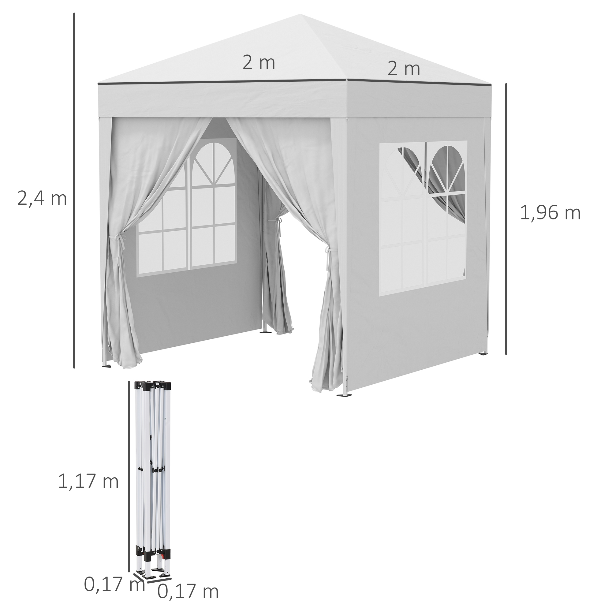 Tonnelle barnum pliable 2x2x2,55 m