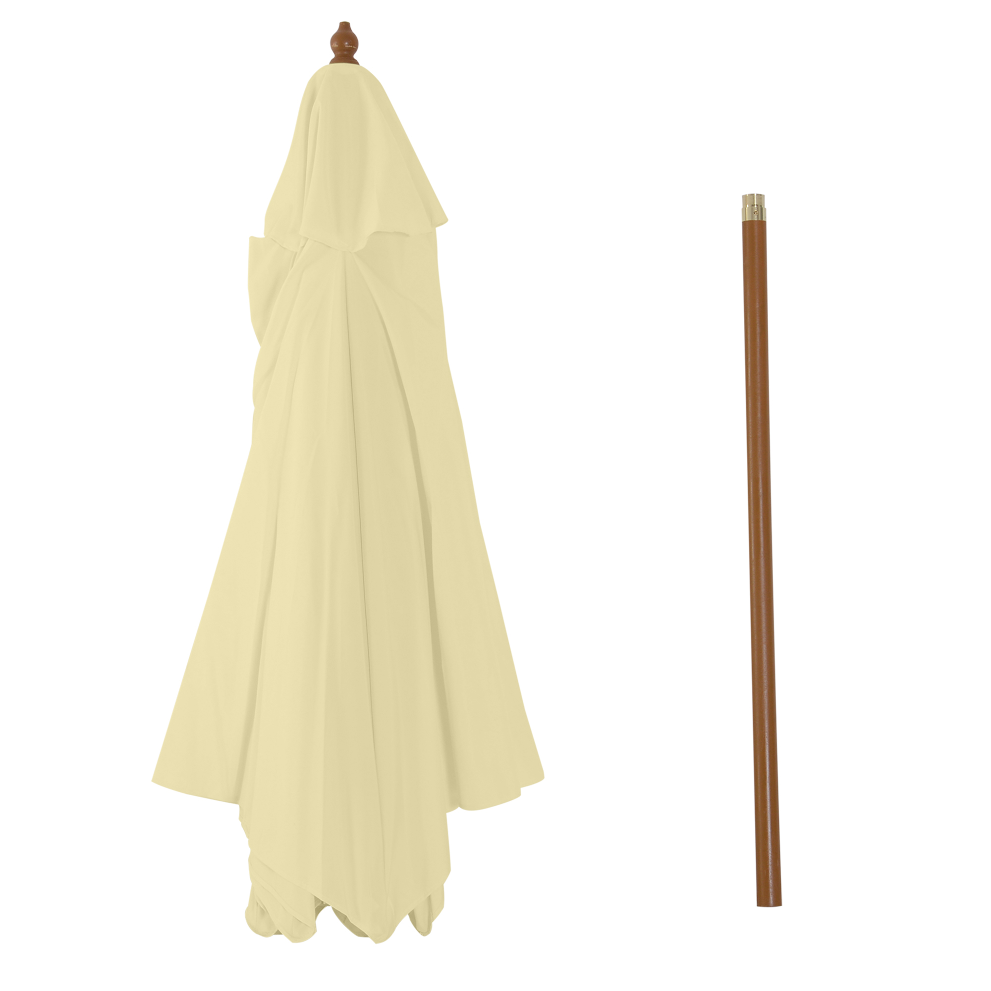 Parasol droit hexagonal bambou polyester