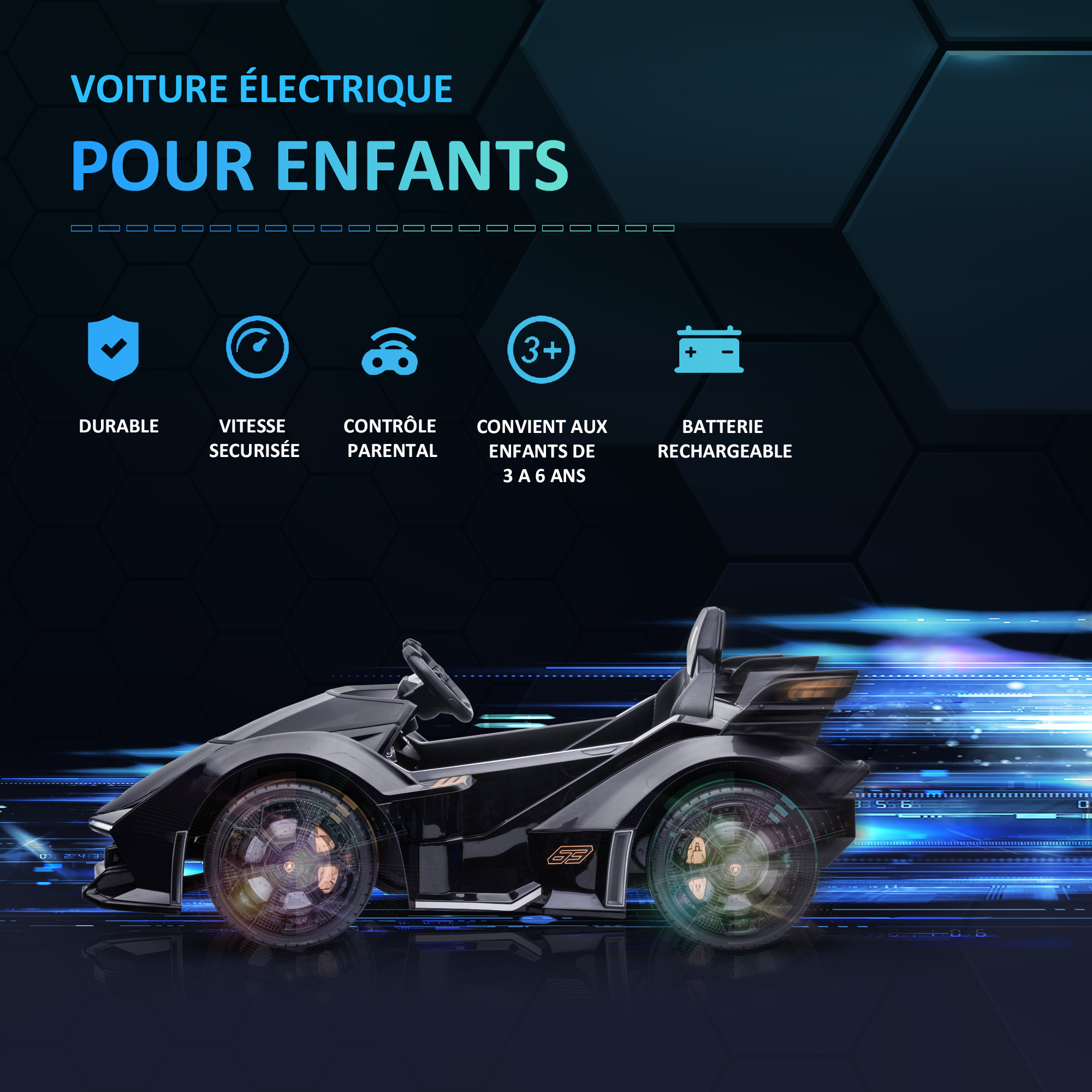 Voiture électrique enfants 12 V hypercar Lambo