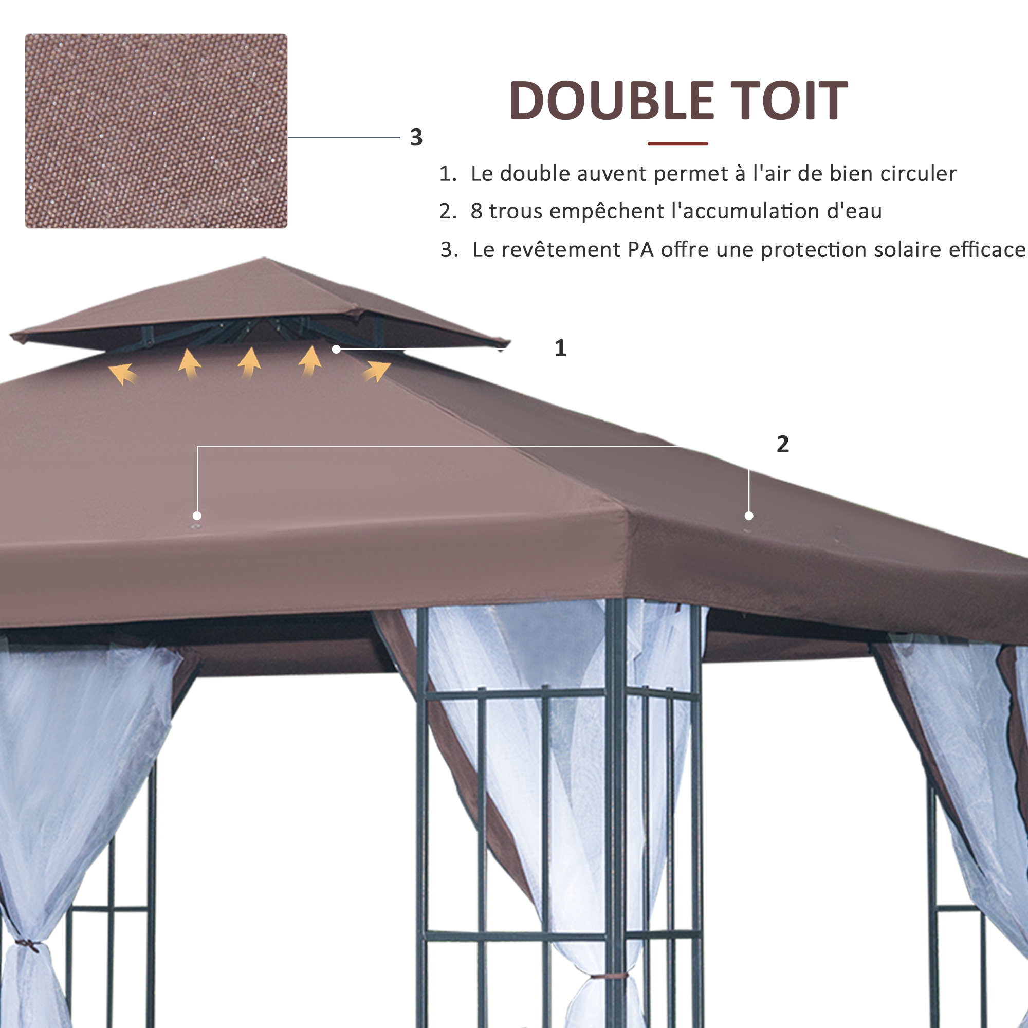 Tonnelle barnum style colonial chocolat blanc