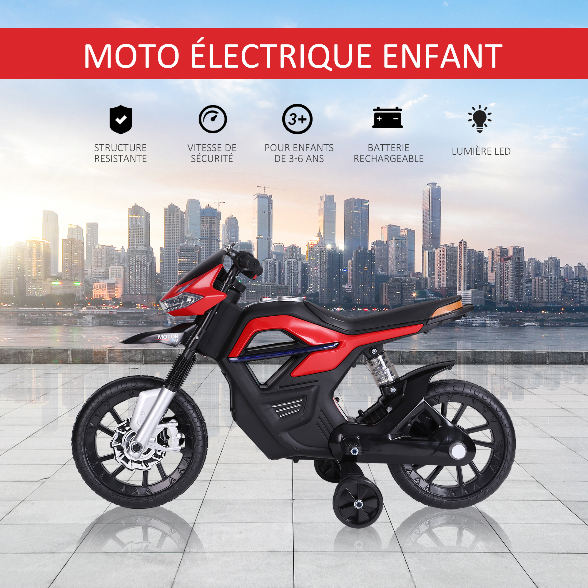 Moto électrique enfant 25 W 6 V 3 Km/h