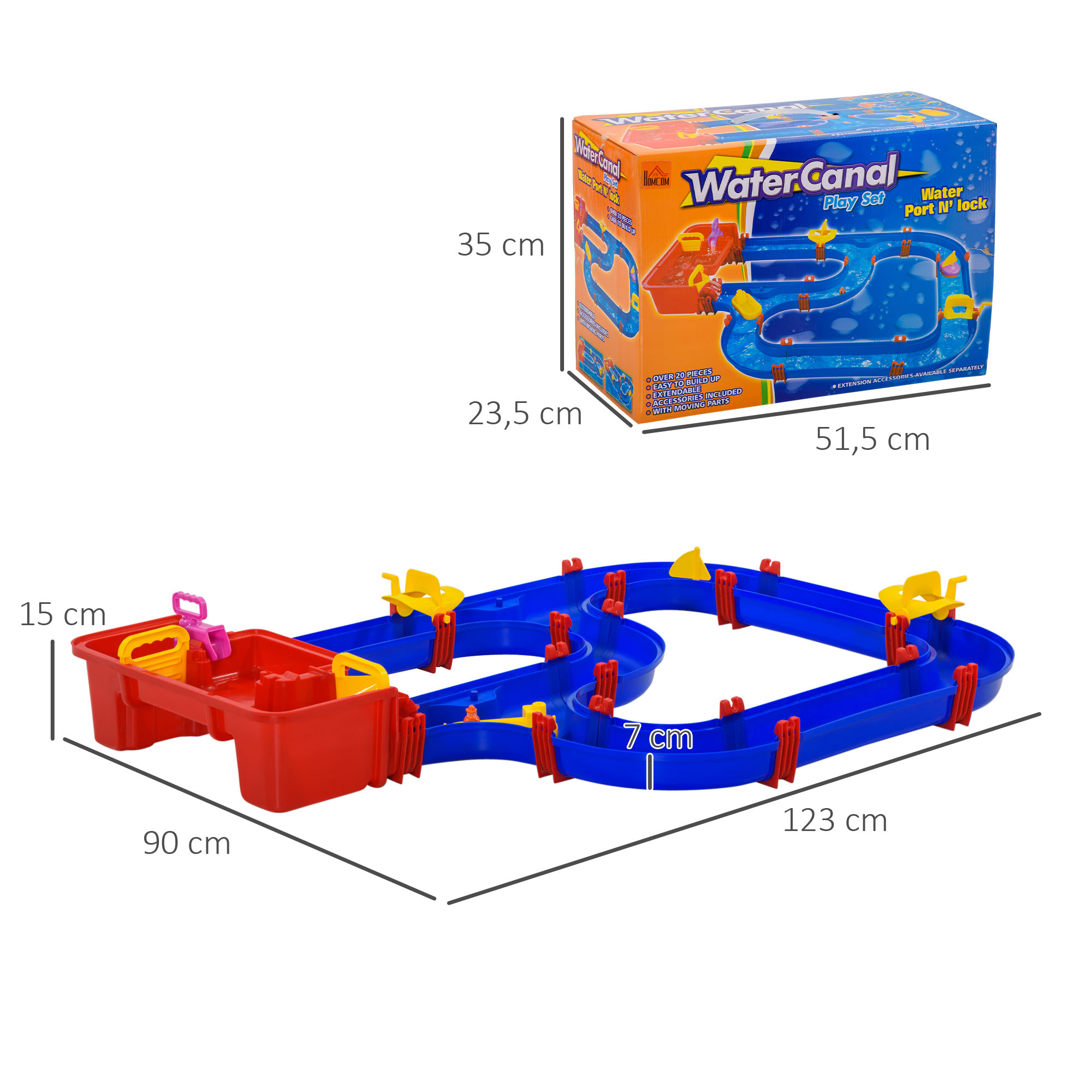 Circuit aquatique enfant - jeu plein air enfant - 53 accessoires inclus