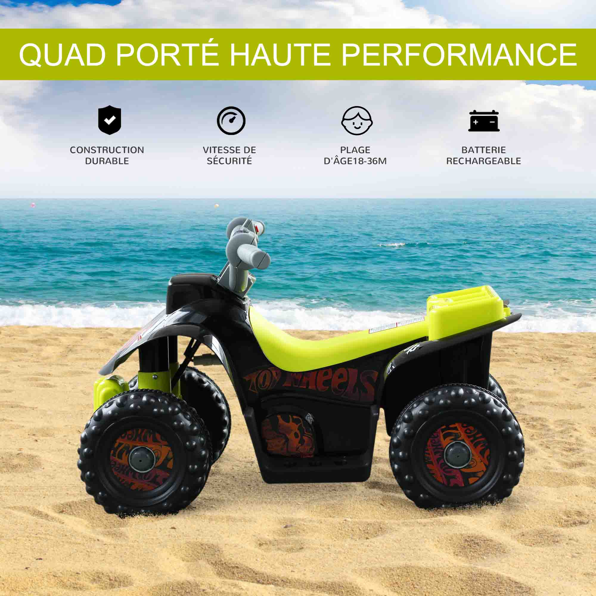 Voiture quad 4x4 électrique enfants 6 V