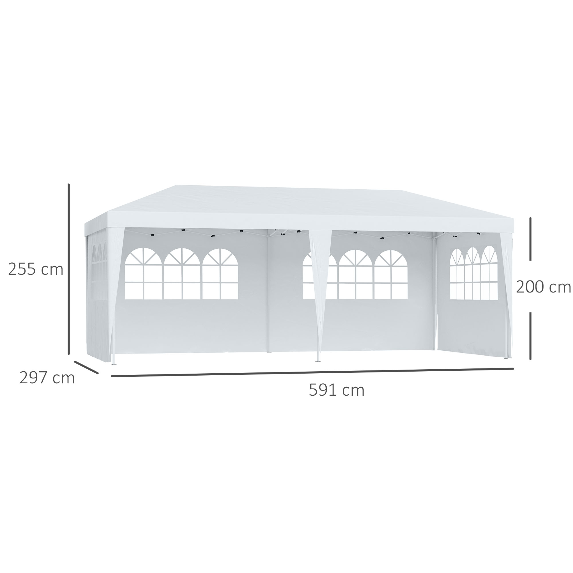 Tonnelle 3x6 m blanc cotes démontables