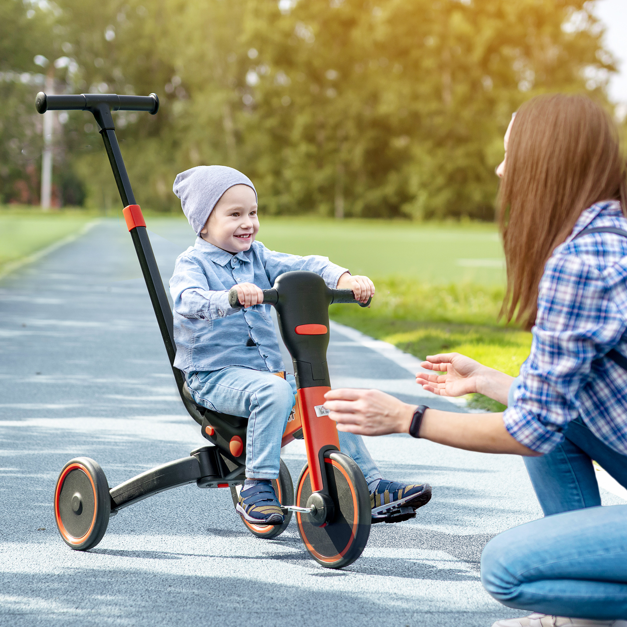 Tricycle enfant évolutif 4 en 1 réglable pliable alu. PP