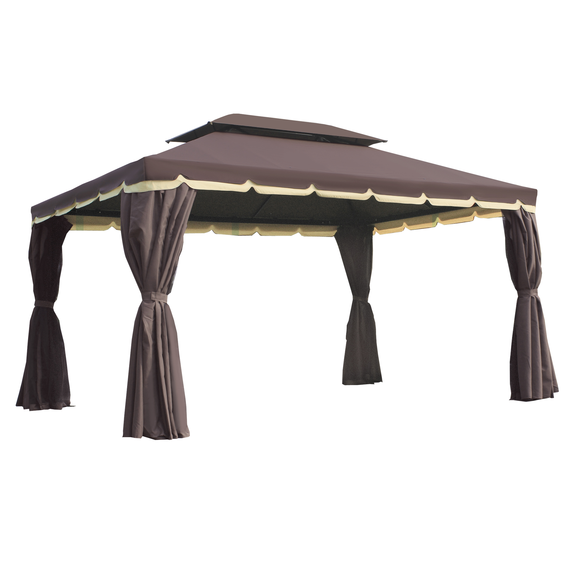 Pavillon de jardin 3,9L x 2,9l x 2,8H m chocolat