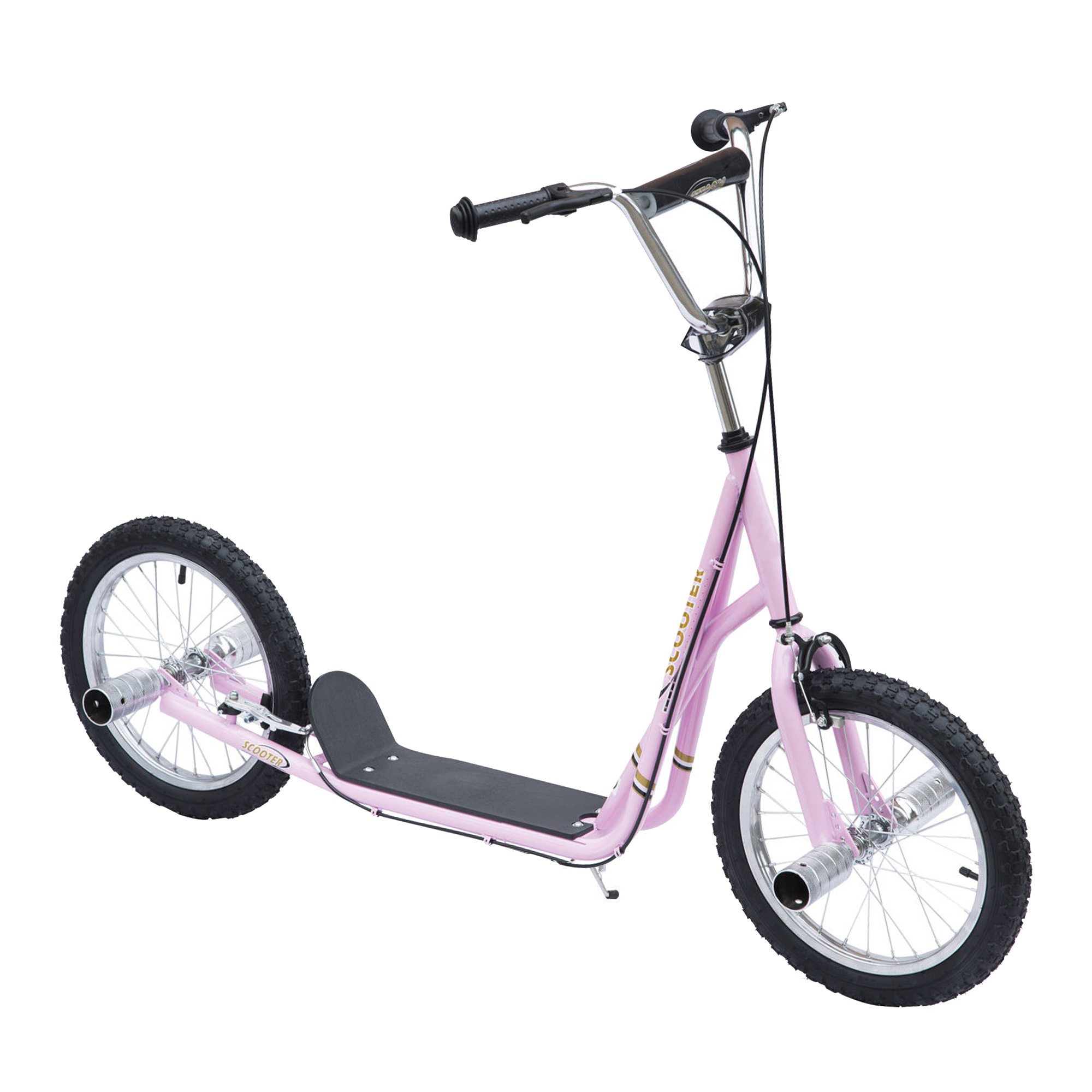 Trottinette patinette freestyle grandes roues et pegs rose