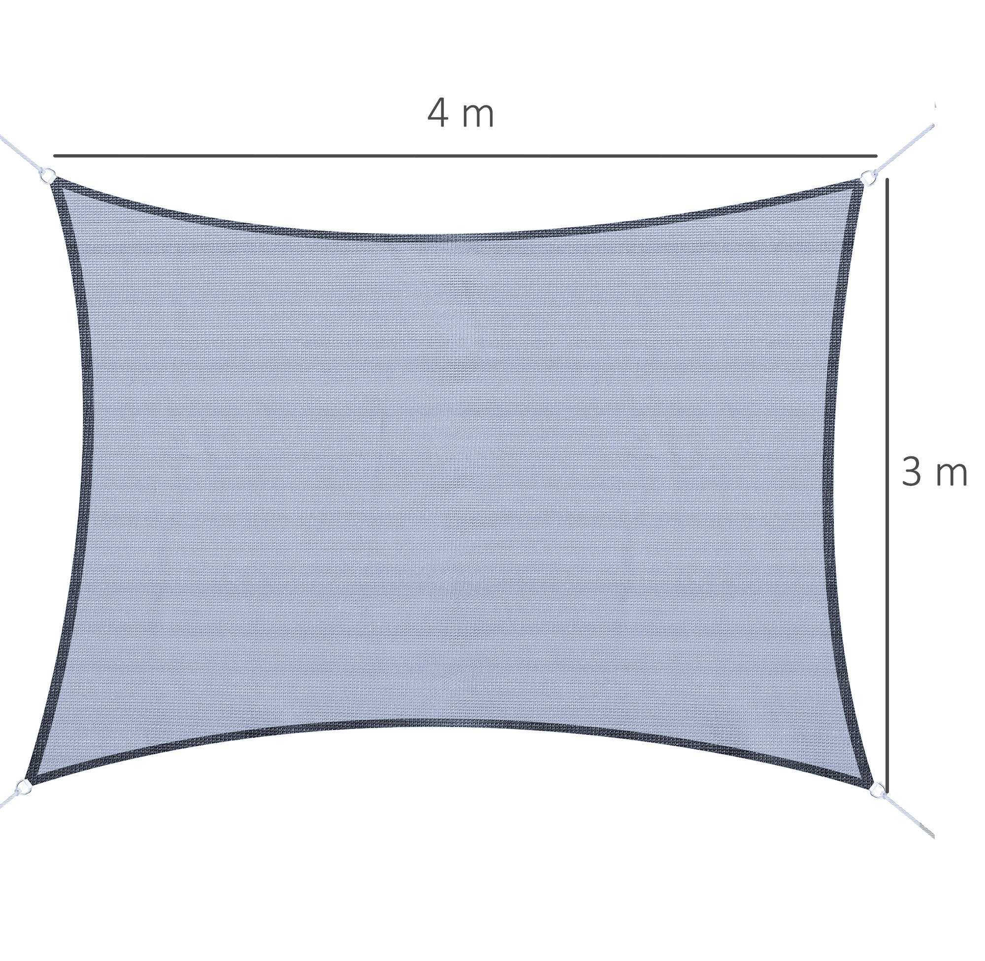 Voile d'ombrage rectangulaire 4L x 3l m