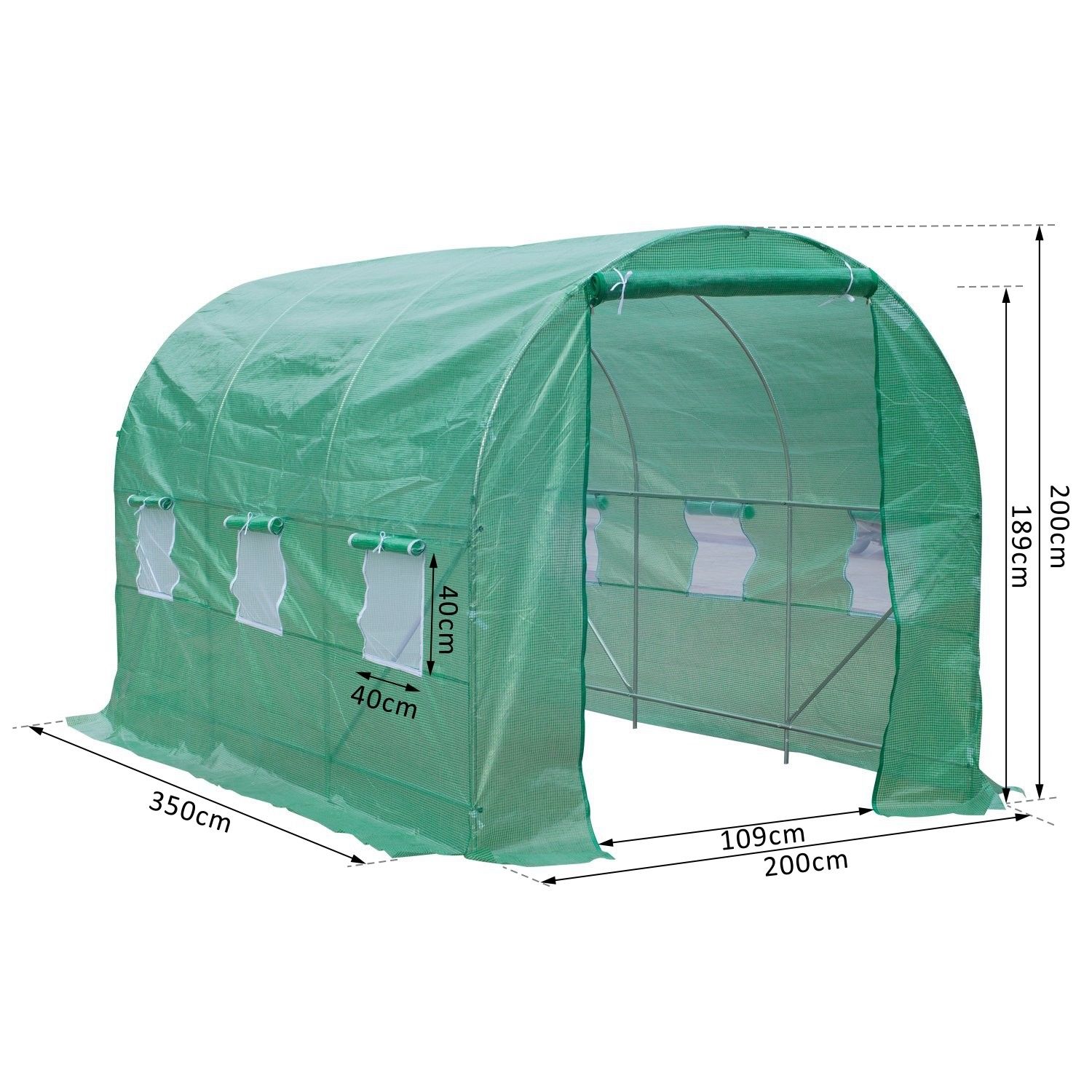 Serre de jardin tunnel 7m²  vert