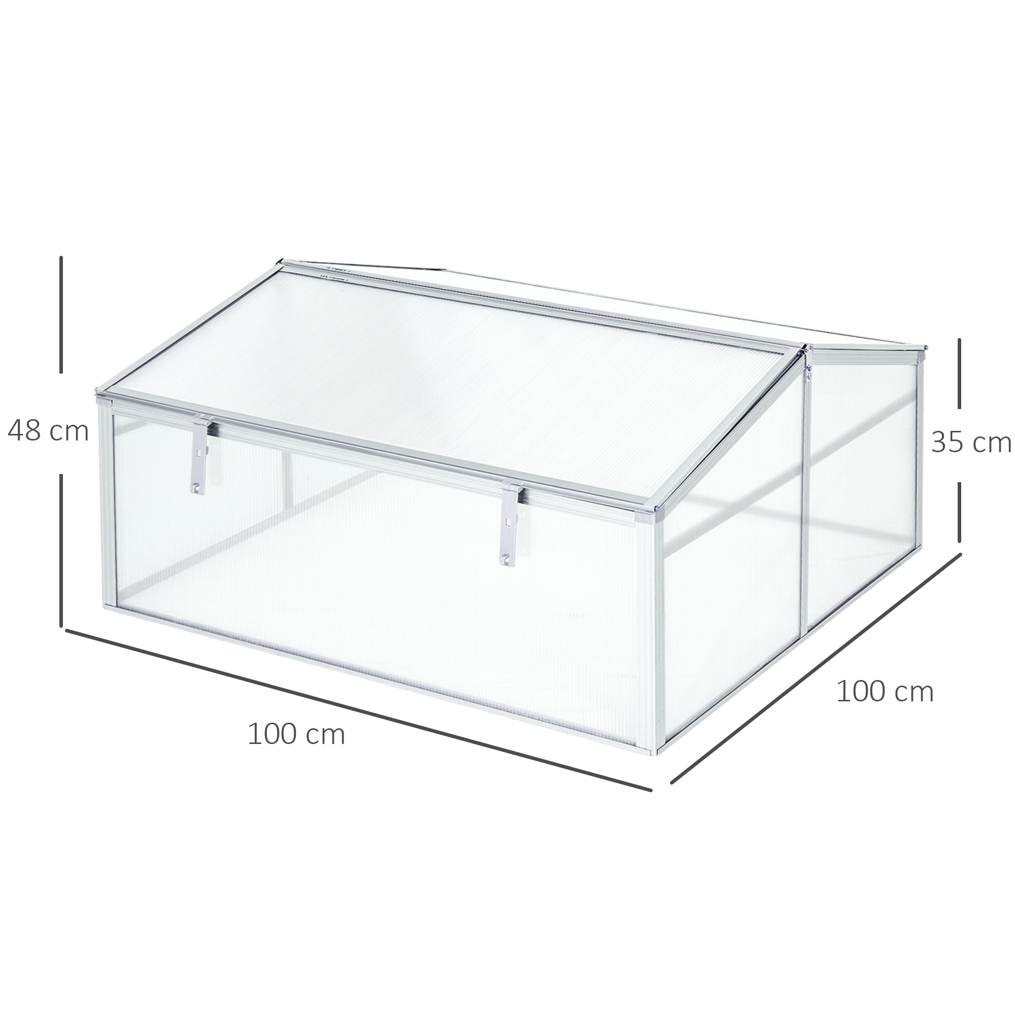 Mini serre de jardin toits ouvrables alu. polycarbonate