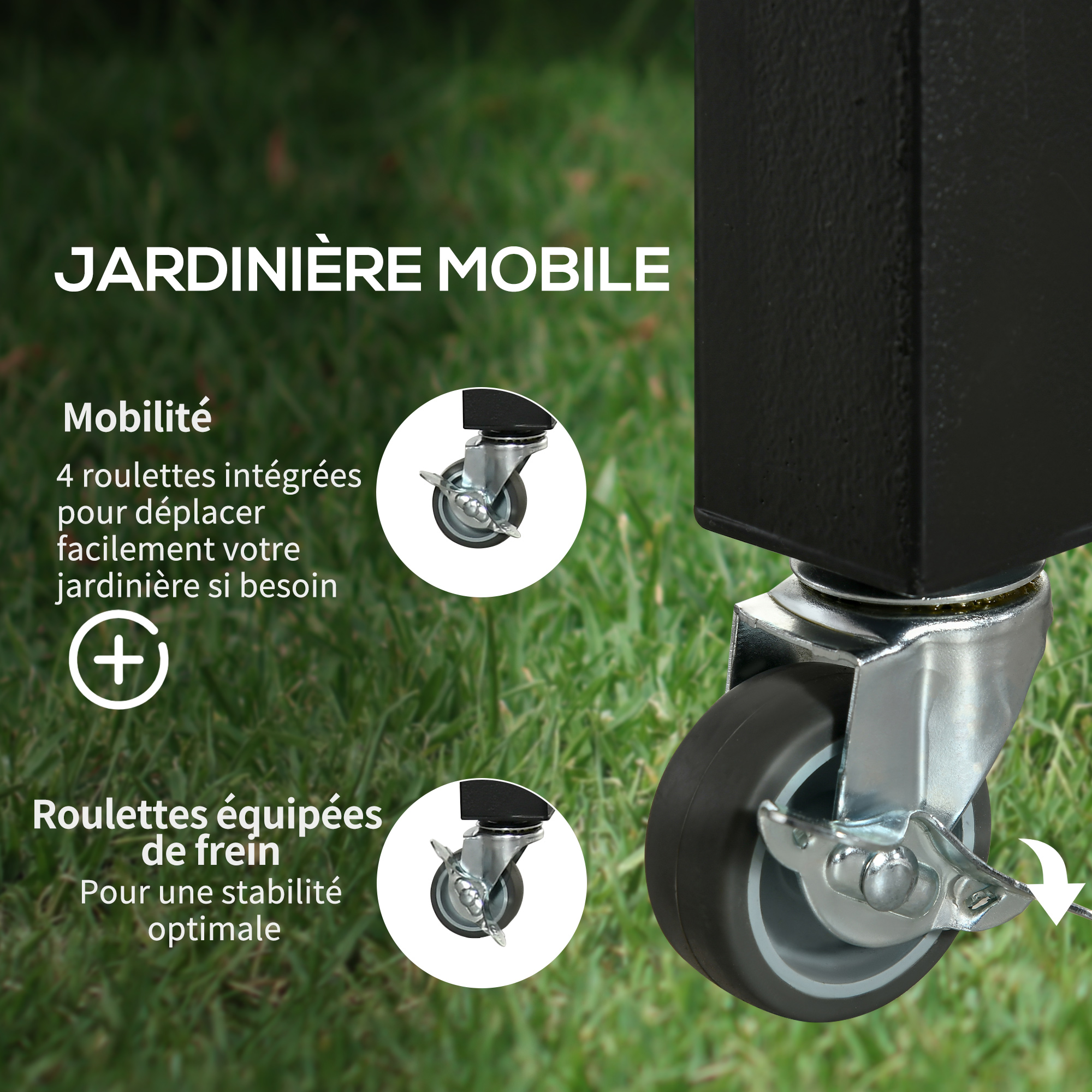 Jardinière sur pieds - potager sur roulettes - bois sapin autoclave