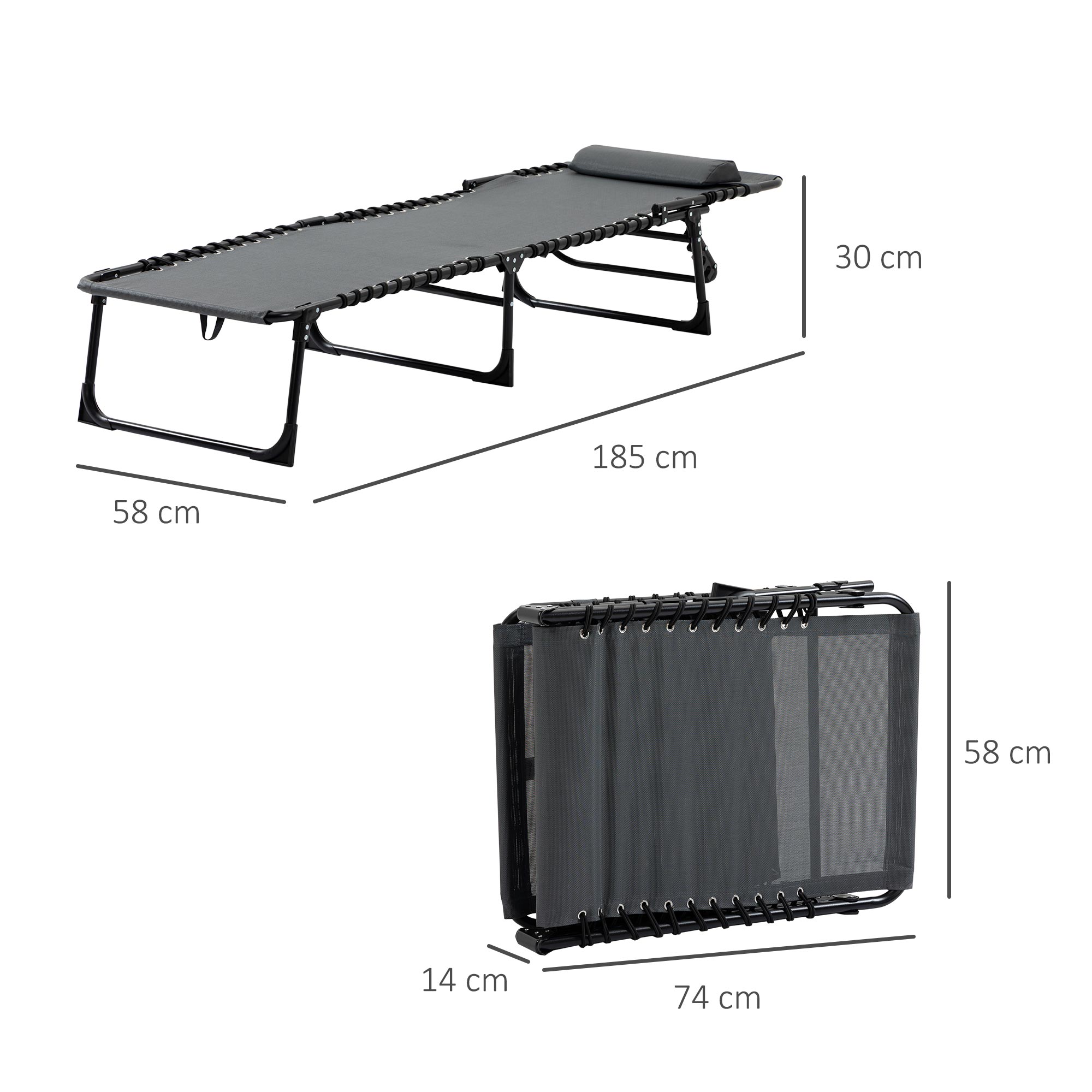 Transat pliable portable dossier réglable acier textilène