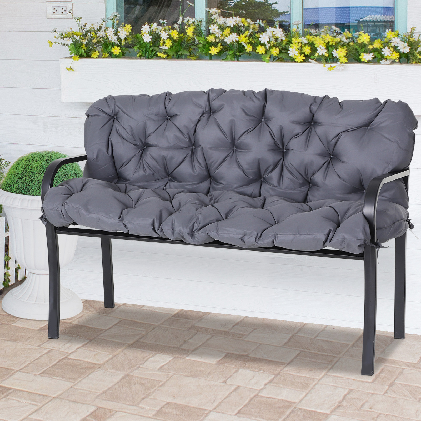 Coussin matelas assise dossier pour banc de jardin balancelle canapé 2 places